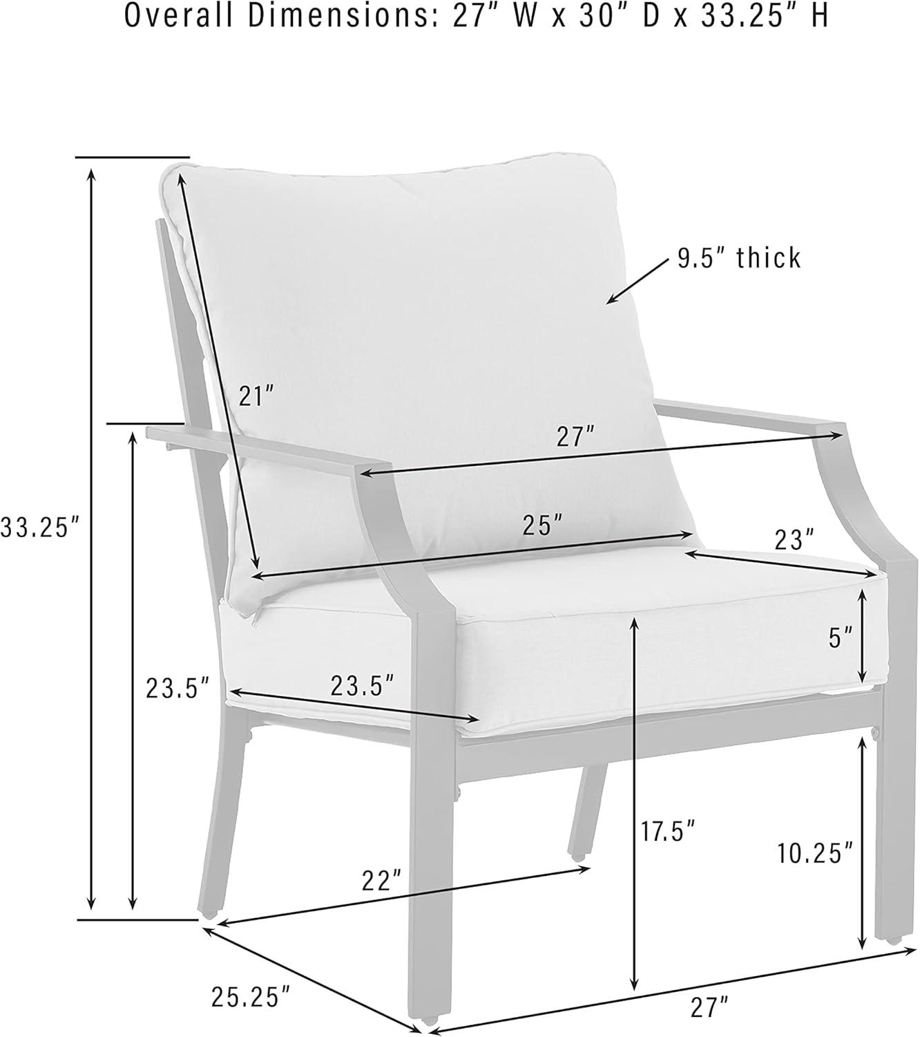 Crosley Furniture Otto 17.5" Metal Outdoor Chair in Gray/Matte Black (Set of 2)