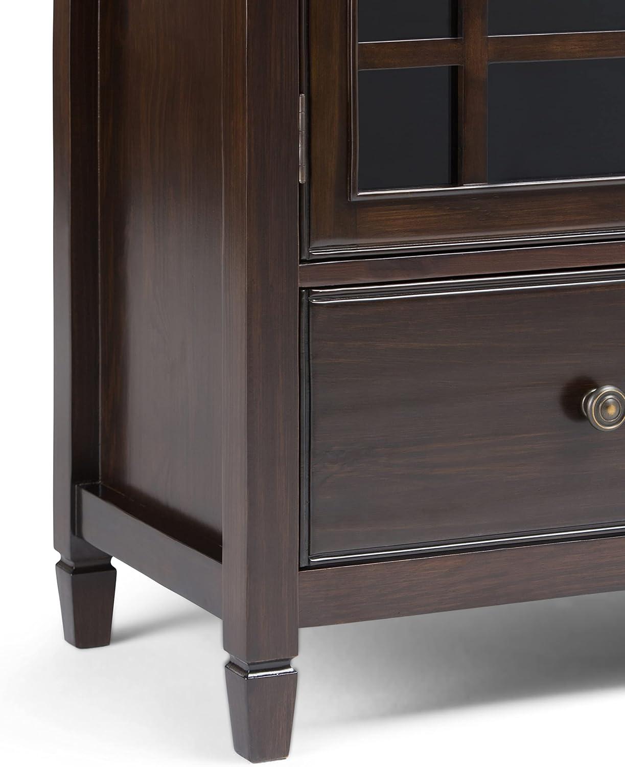 Simpli Home Connaught Storage Cabinet - Dark Chestnut Brown