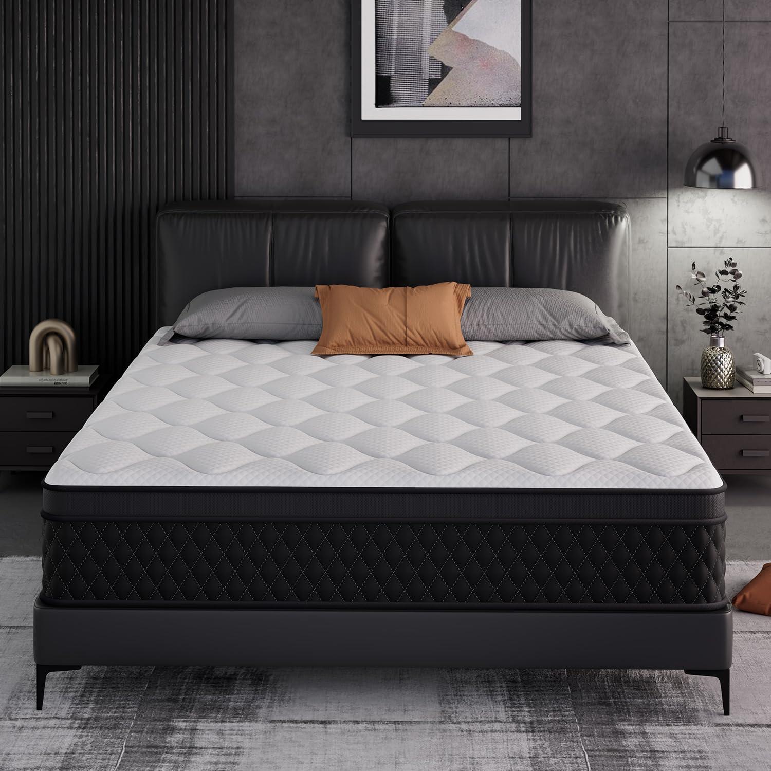 EDX 10 Inch Queen Mattress with Individually Pocketed Springs, Memory Foam Hybrid Mattress in a Box for Isolate Motion, CertiPUR-US Certified