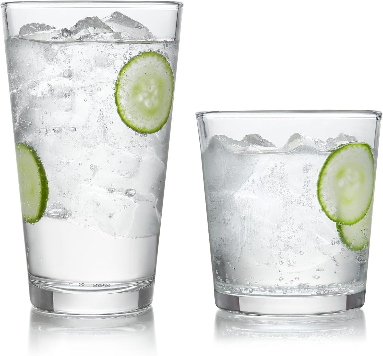 Preston Clear Glass 16-Piece Tumbler and Rocks Set