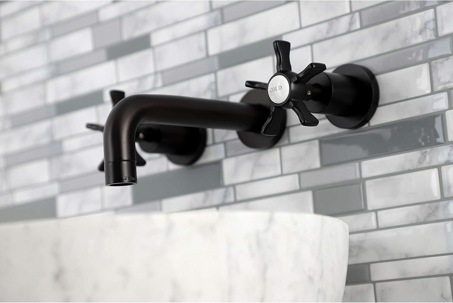 Kingston Brass Hamilton Two-Handle 3-Hole Wall Mount Bathroom Faucet