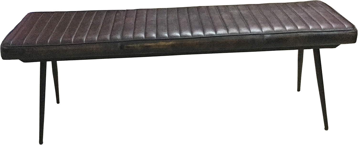 Partridge 54'' Black Espresso Cushioned Bench with Flared Metal Legs