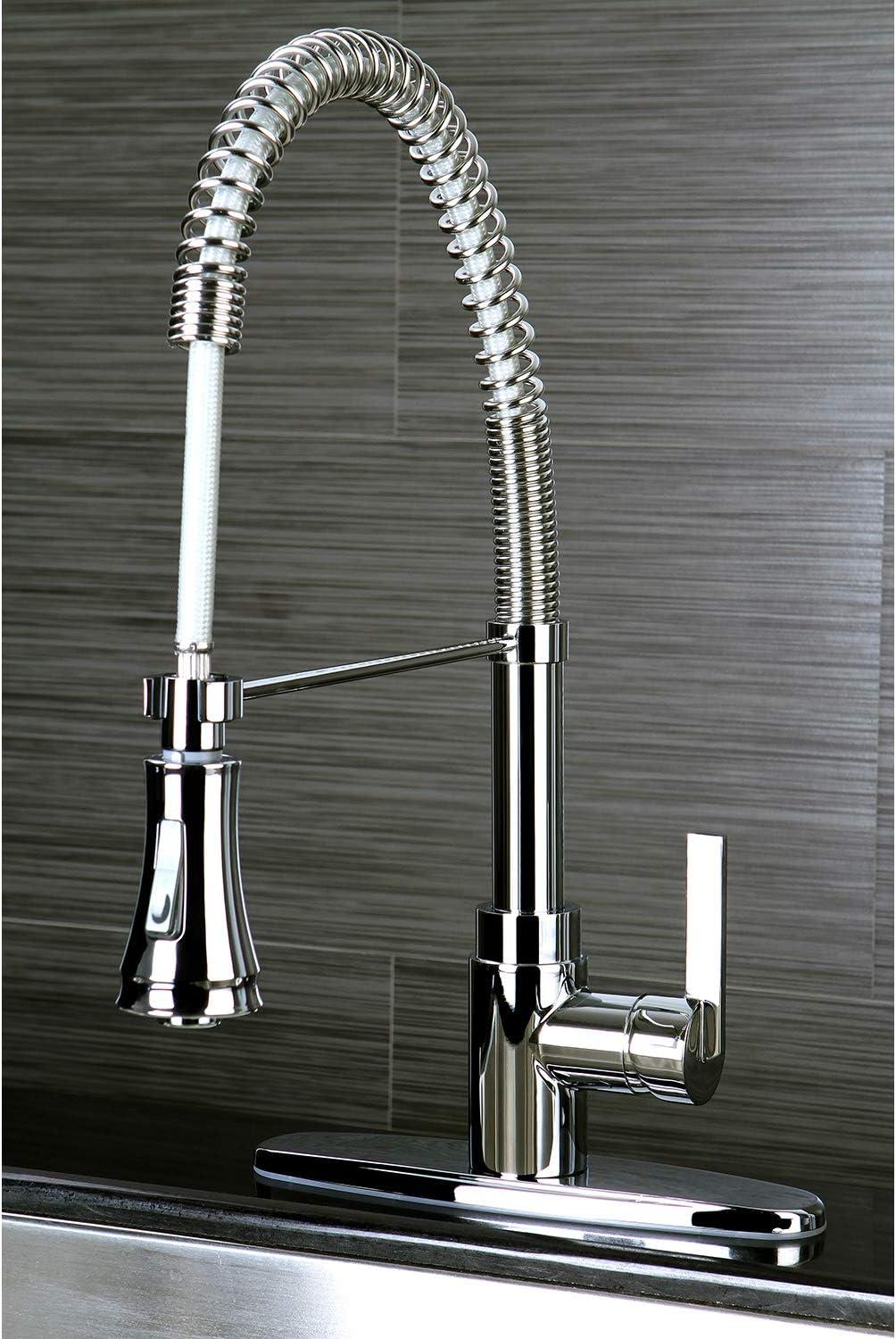 Kingston Brass GSY8875CTL Kingston Brass Continental Single-Handle 1-or-3 Hole Deck Mount Pre-Rinse Kitchen Faucet