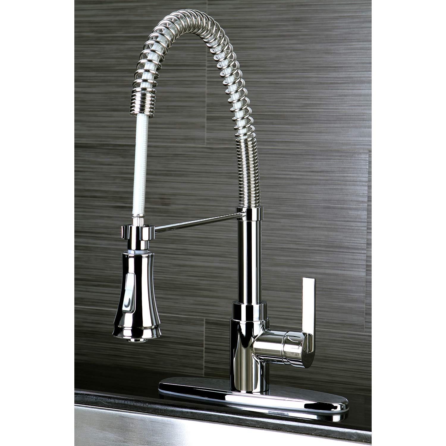 Kingston Brass GSY8875CTL Kingston Brass Continental Single-Handle 1-or-3 Hole Deck Mount Pre-Rinse Kitchen Faucet