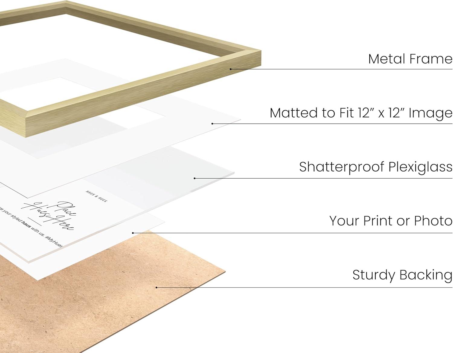 Matted Square Metal Picture Frames (Set of 3)