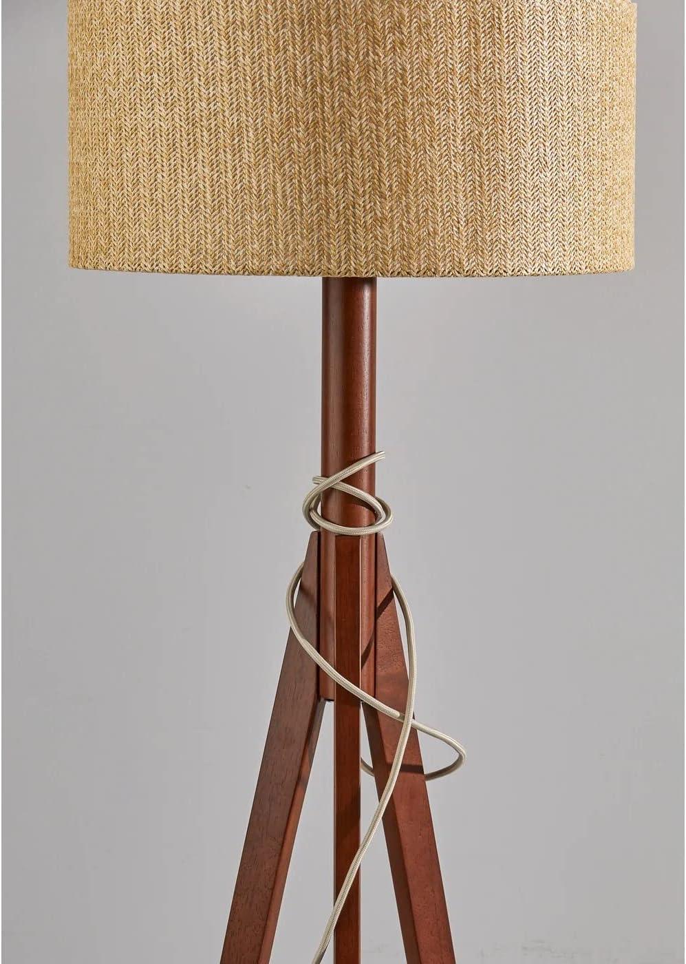 Adesso Eden Floor Lamp, Walnut Rubberwood