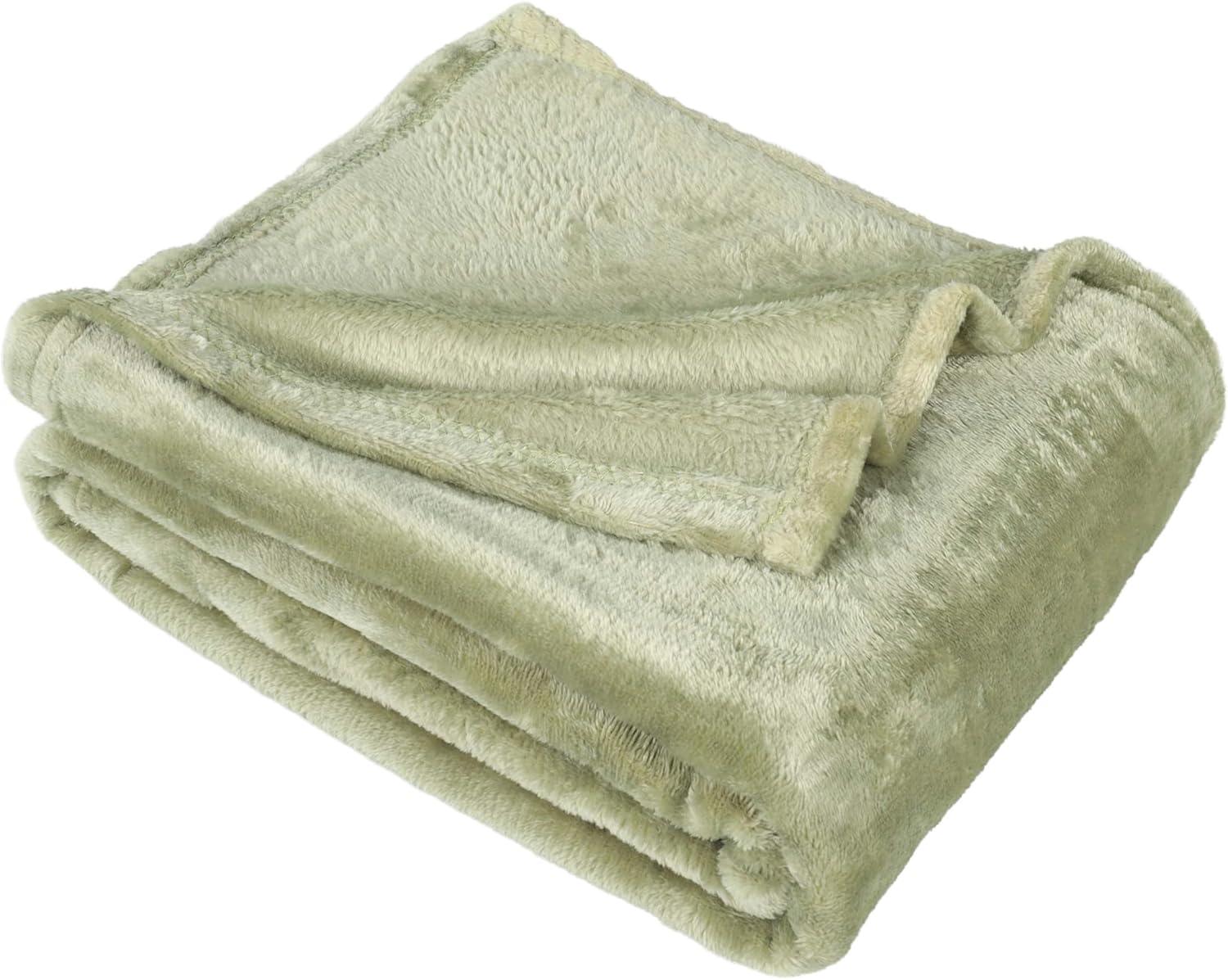 Superior Superior Polka Dots or Solid Fleece Plush Blanket Medium Weight Fluffy Soft Decorative Bedding