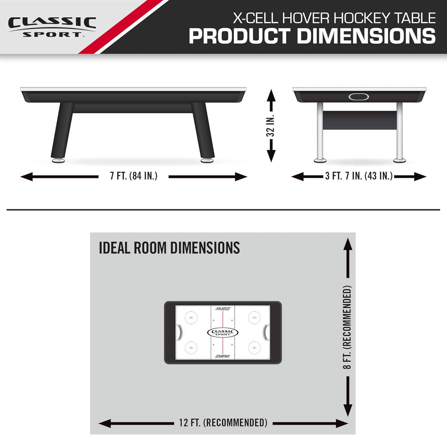 Classic Sport 84" 2 -Player Air Hockey Table with Digital Scoreboard