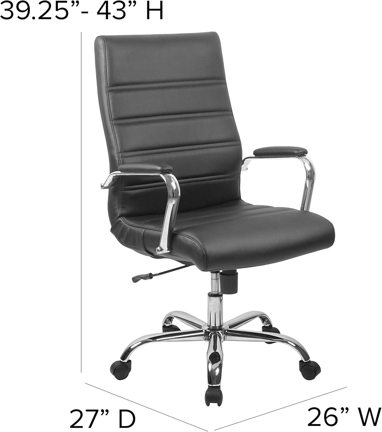 Flash Furniture High Back Executive Swivel Office Chair with Metal Frame and Arms