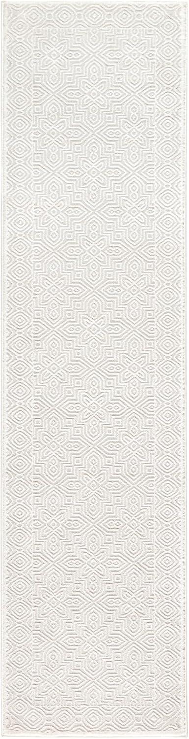 TOWN & COUNTRY LUXE Maya Medallion Indoor Area Rug with High-Low Texture, Ivory/Greige
