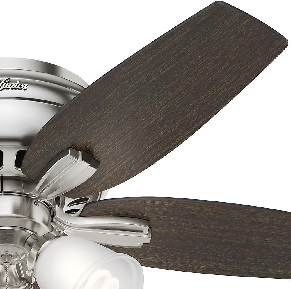 Hunter Fan Newsome 42" 5 - Blade Traditional Indoor Flush Mount Ceiling Fan with Lights and Pull Chains