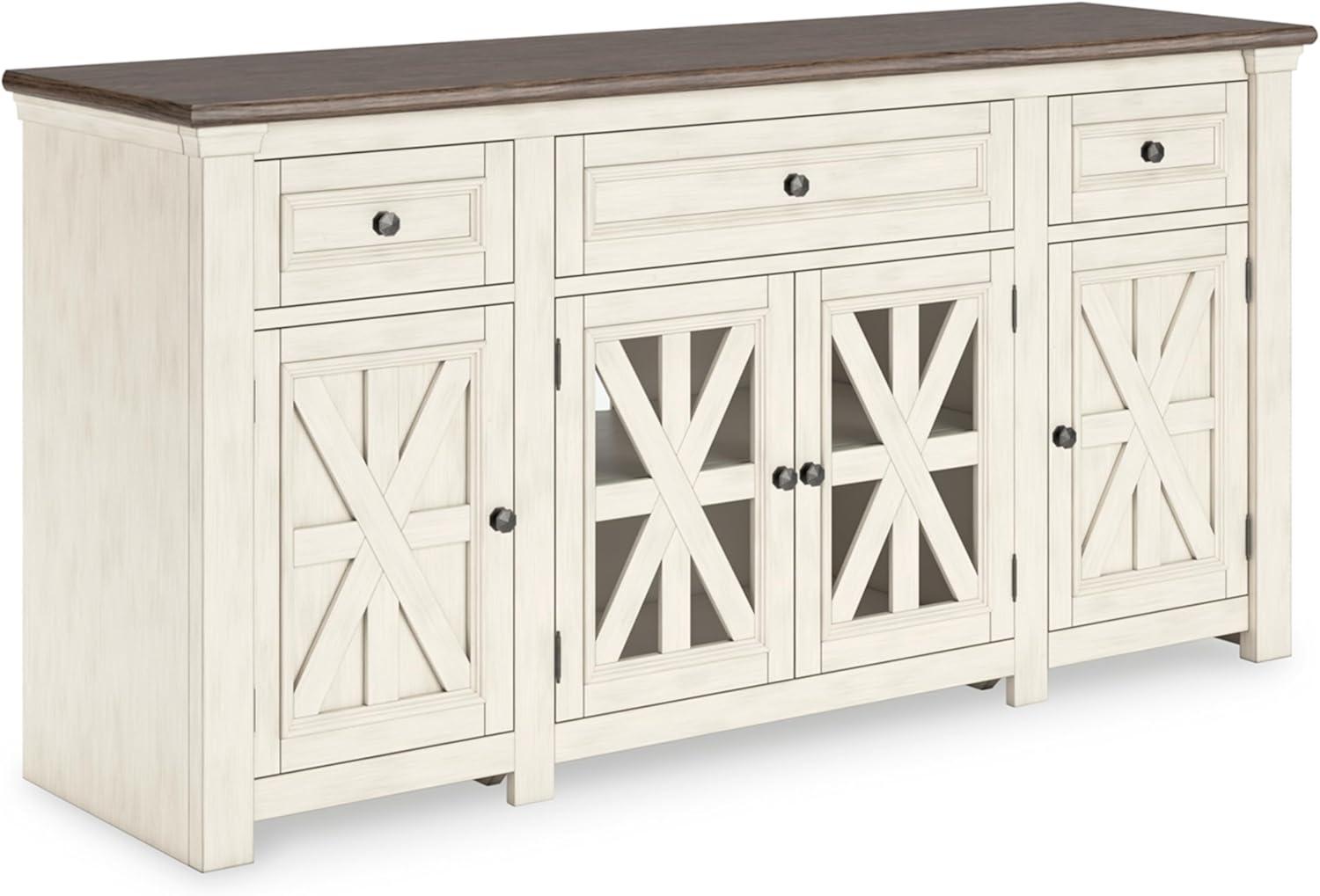 Ashley Furniture Bolanburg White & Weathered Gray 73" TV Stand for TVs up to 83"