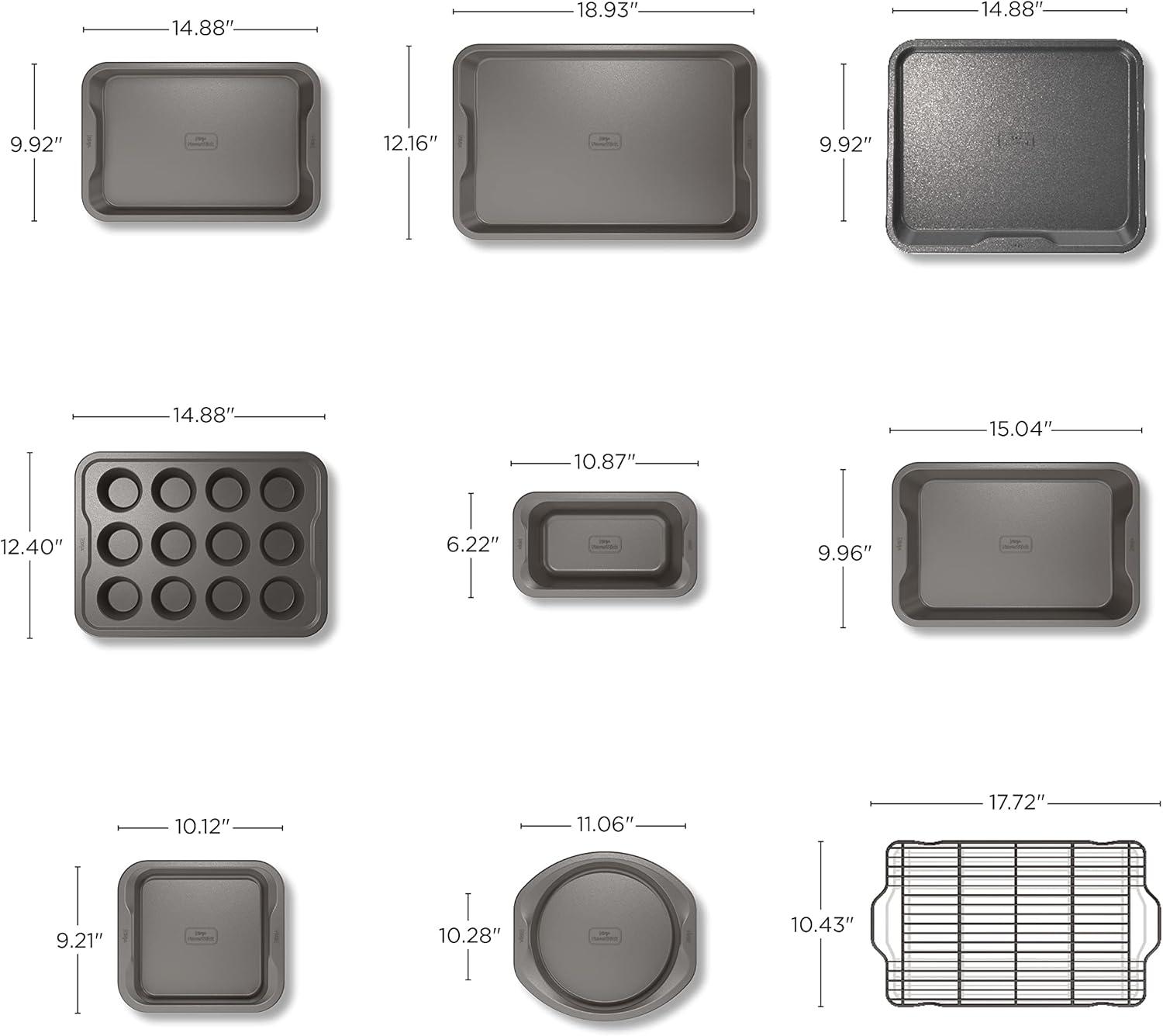 Ninja Gray Aluminized Steel 10-Piece Bakeware Set