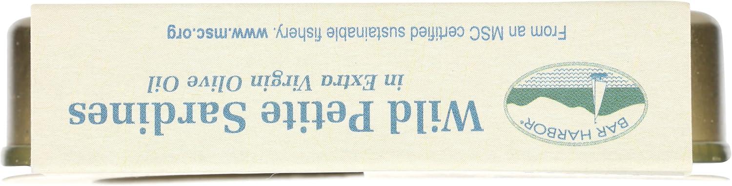 Bar Harbor Wild Petite Sardines in Extra Virgin Olive Oil, 4.2 oz (120 g)