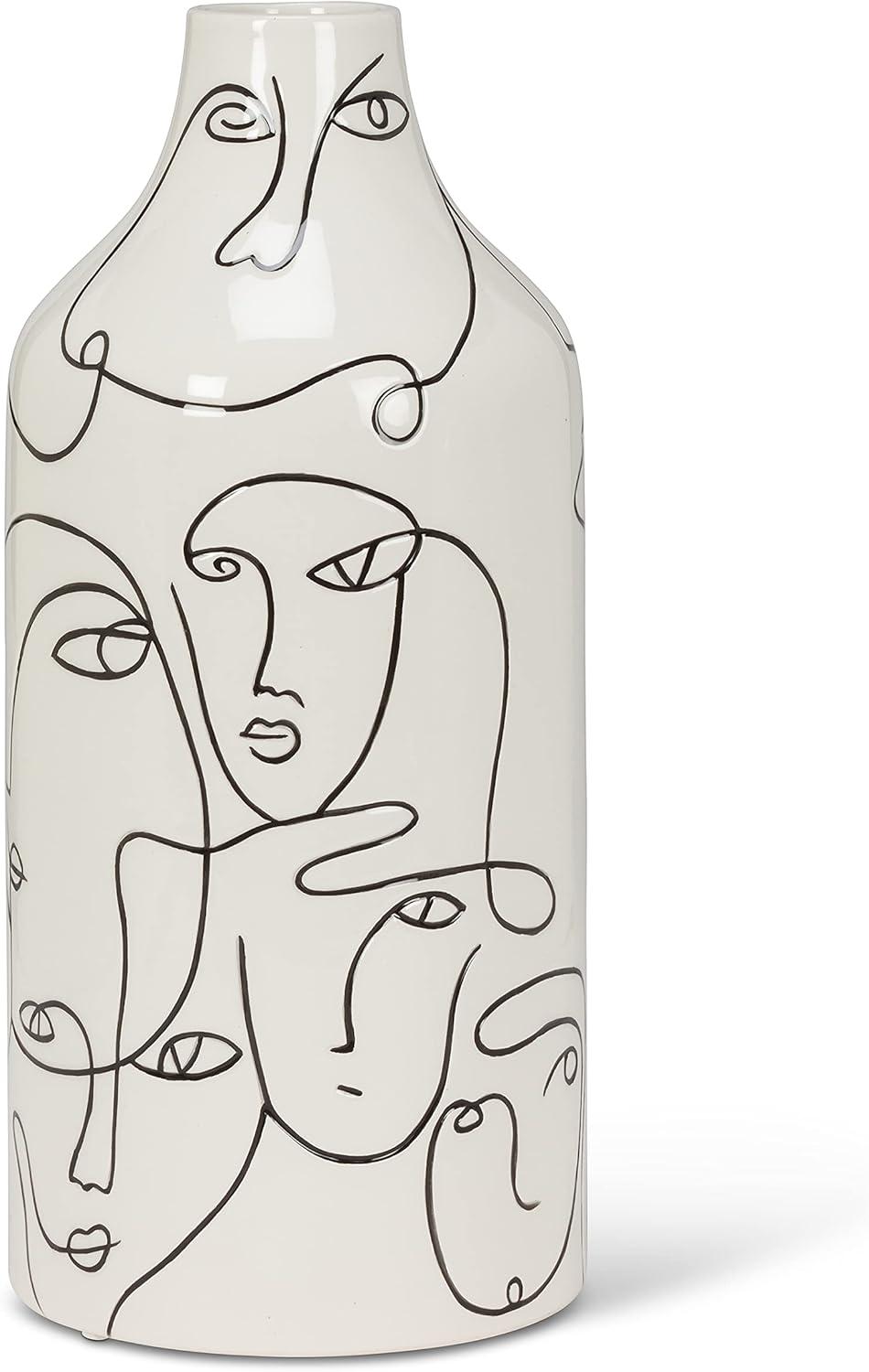 Abstract Faces Vase