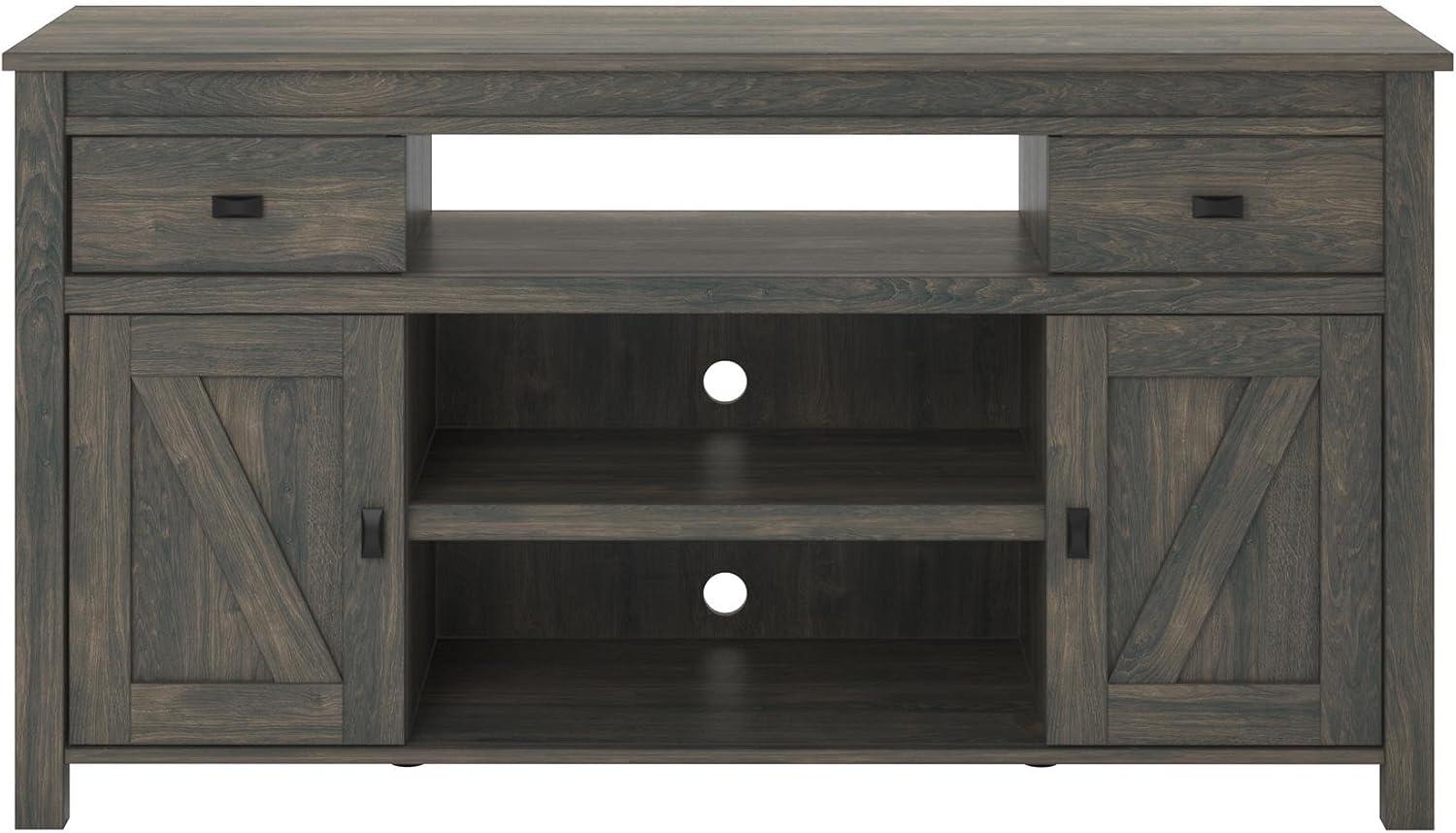 Farmington Gray Weathered Oak TV Stand with Cabinet for 60" TVs