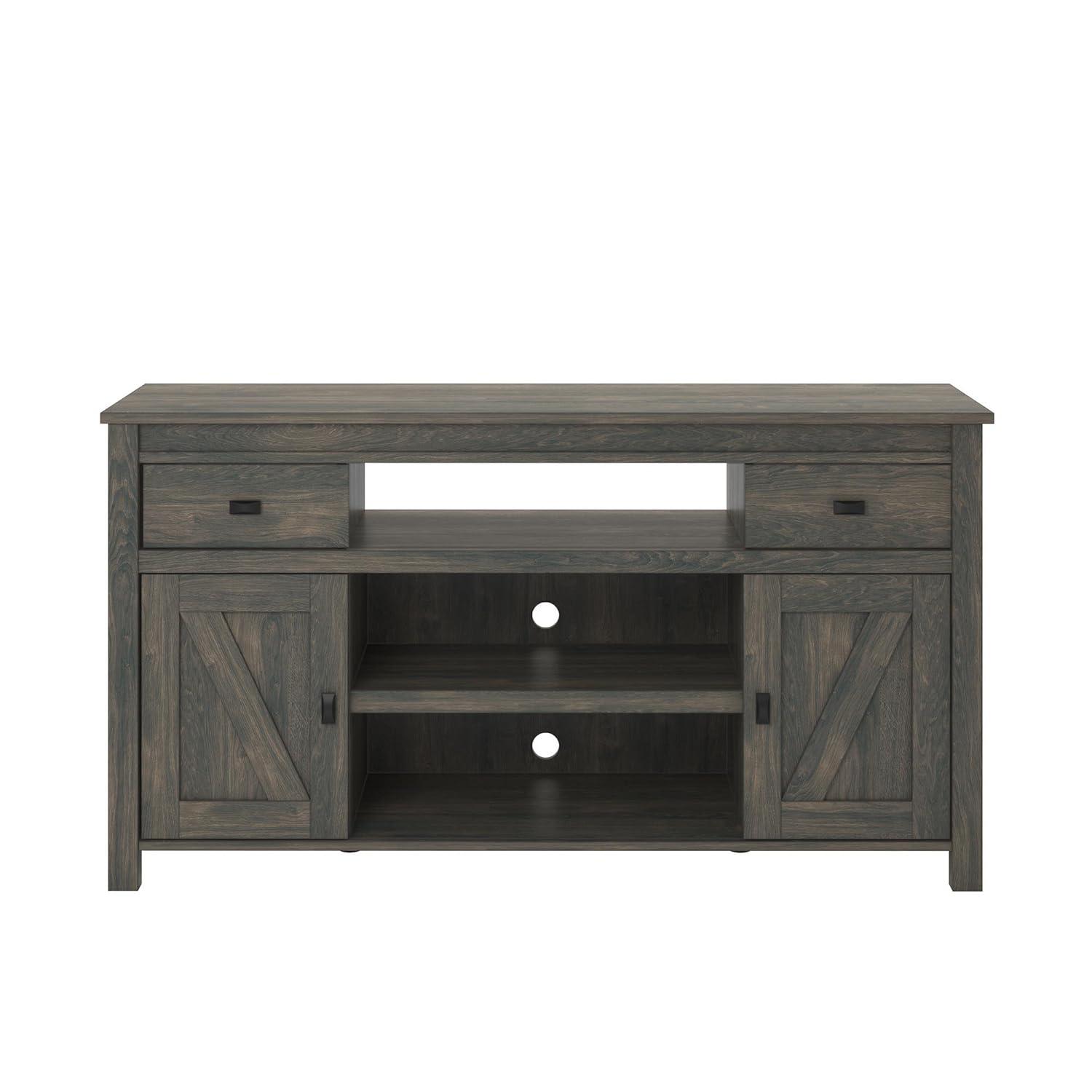 Farmington Gray Weathered Oak TV Stand with Cabinet for 60" TVs