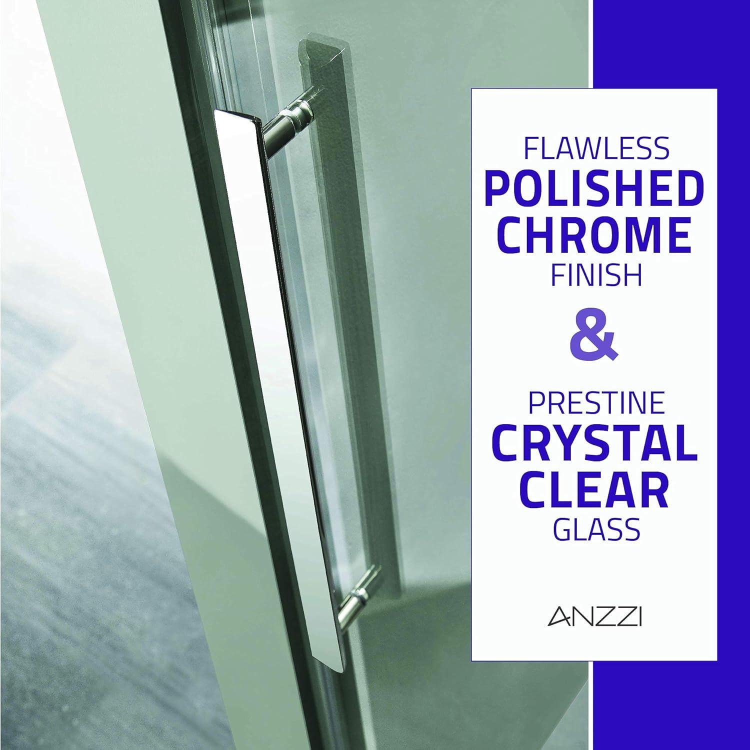 Stellar 76" x 60" Frameless Polished Chrome Sliding Shower Door