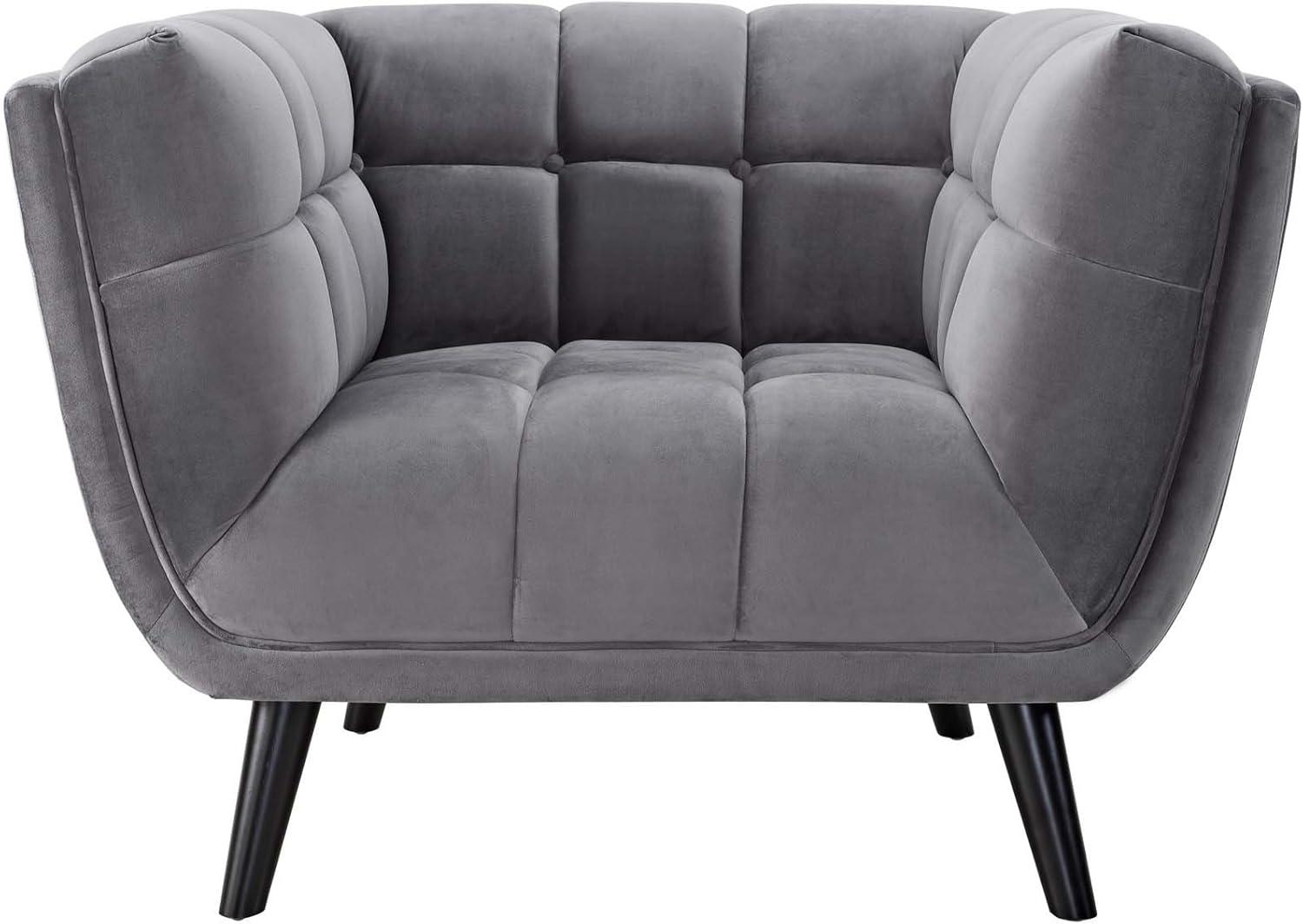 Modway Bestow Performance Velvet Armchair in Gray