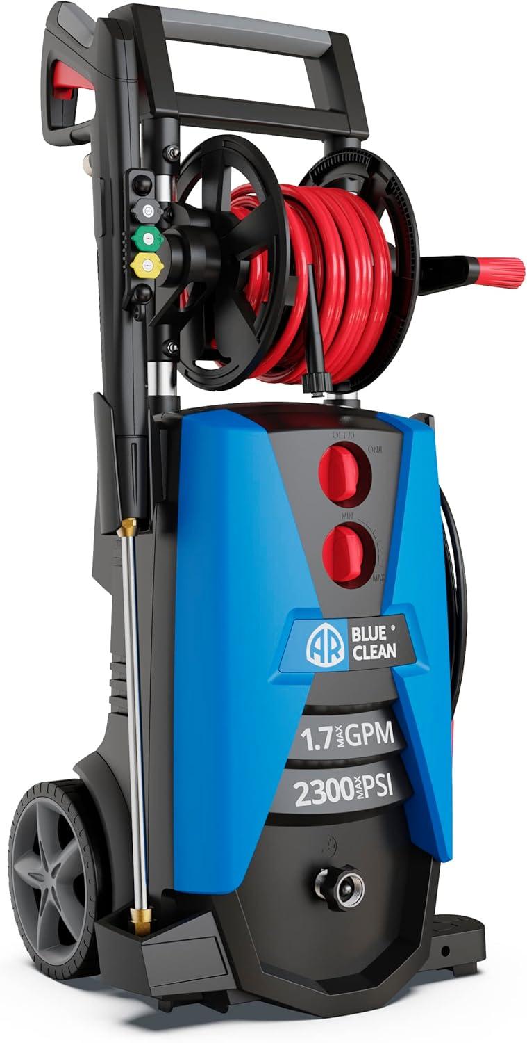 Blue and Black Electric Pressure Washer with Cart, 2300 PSI, 1.7 GPM