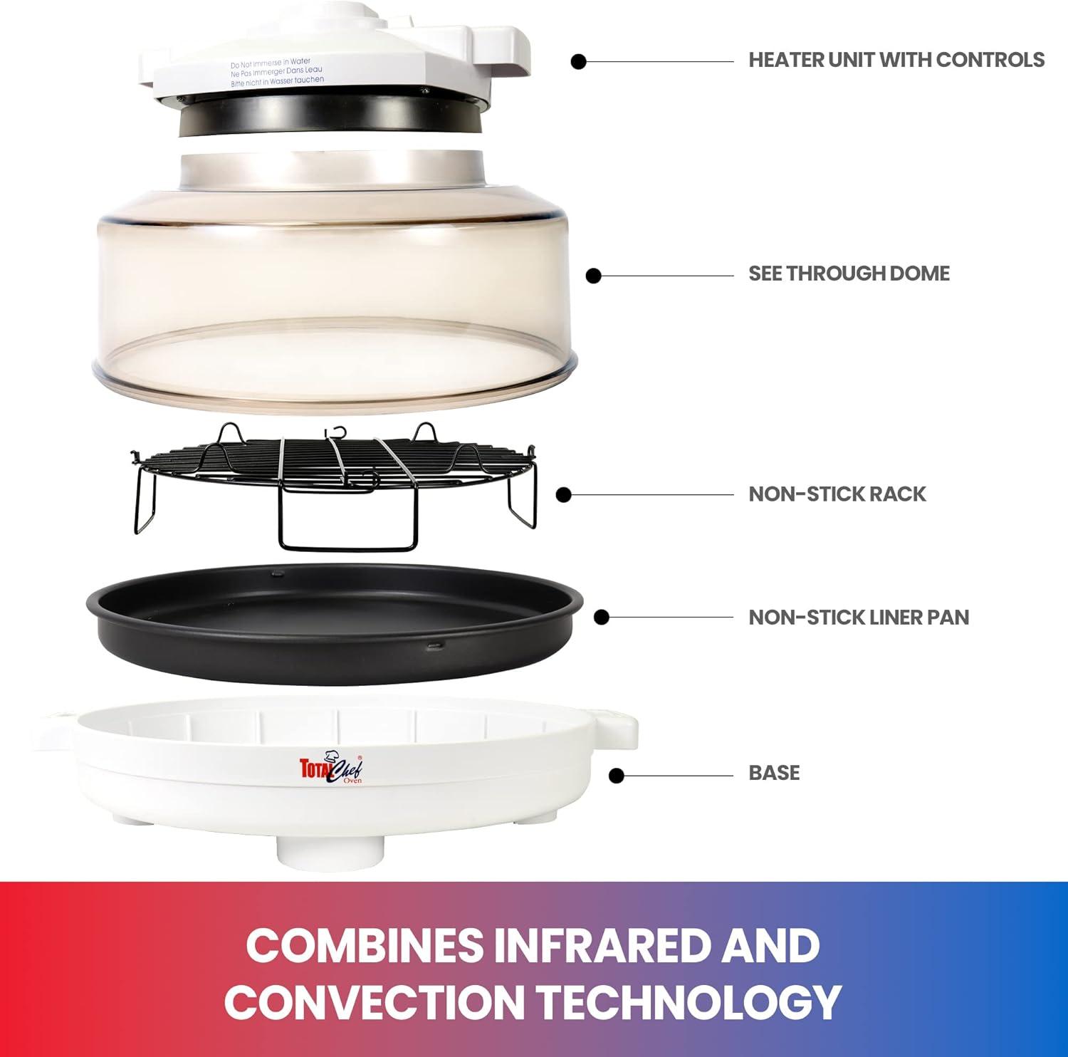 Total Chef Total Chef Countertop Infrared Oven with Convection Air Circulation, 6L