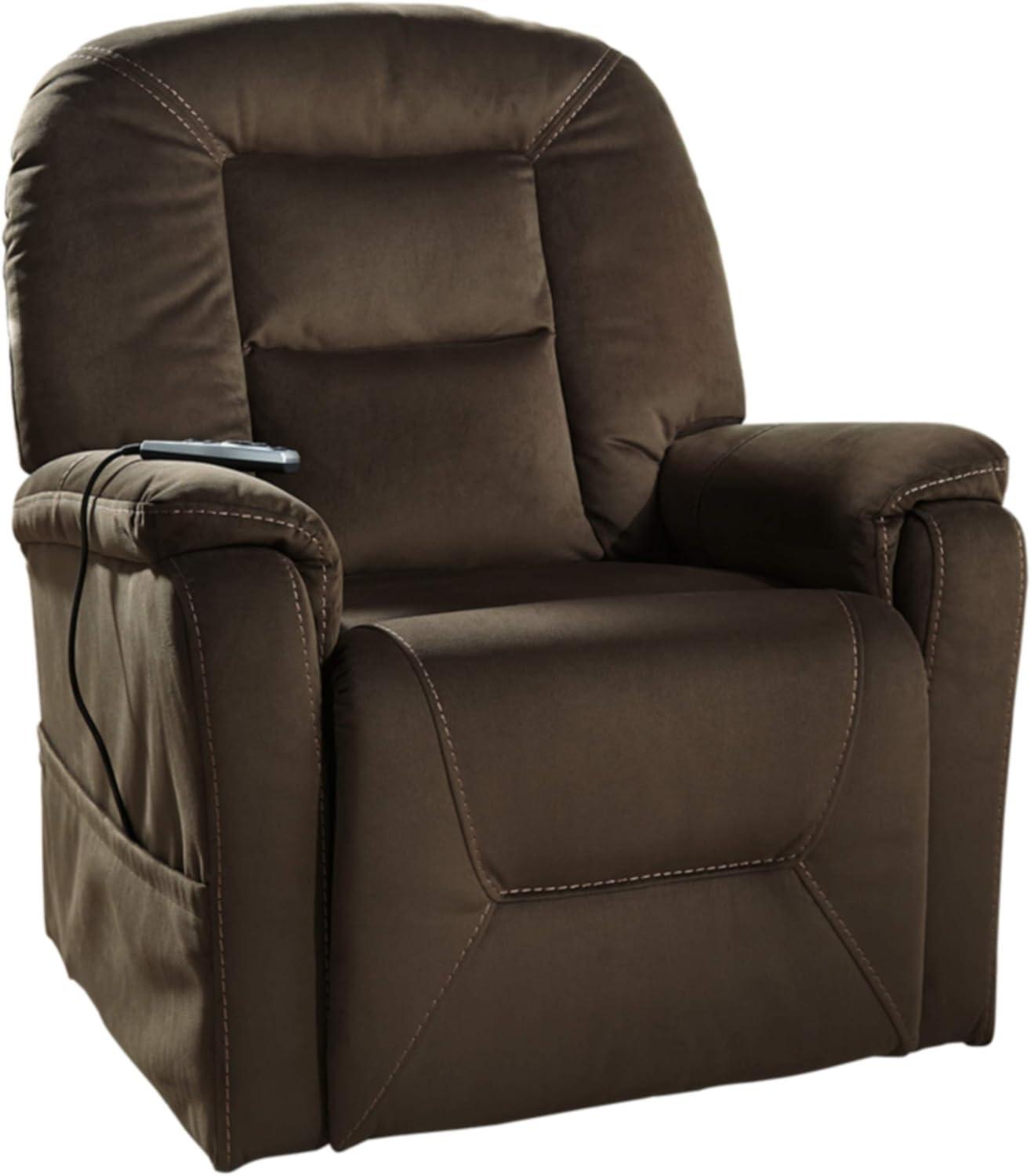 Signature Design by Ashley Contemporary Samir Power Lift Recliner  Coffee