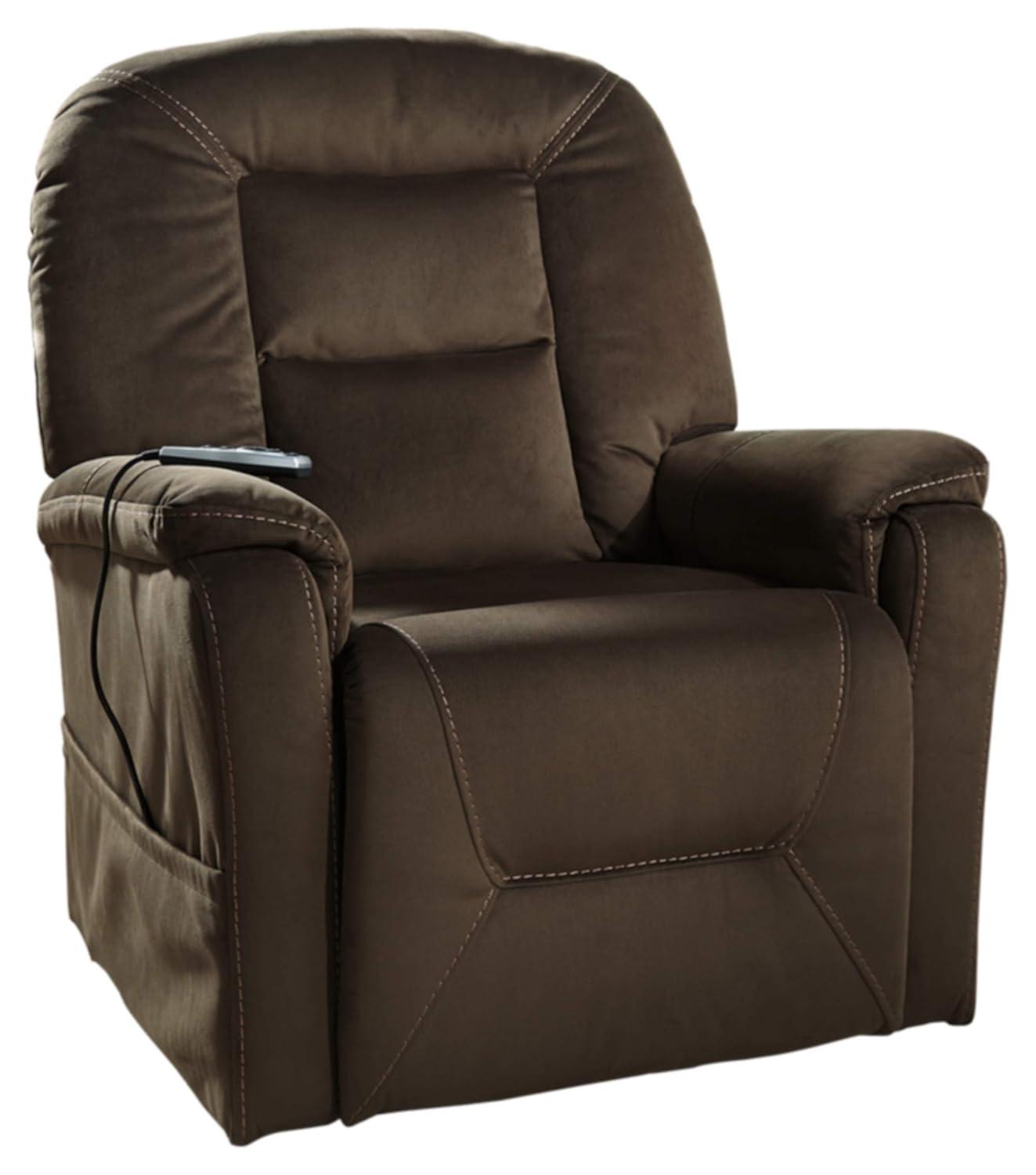 Signature Design by Ashley Contemporary Samir Power Lift Recliner  Coffee