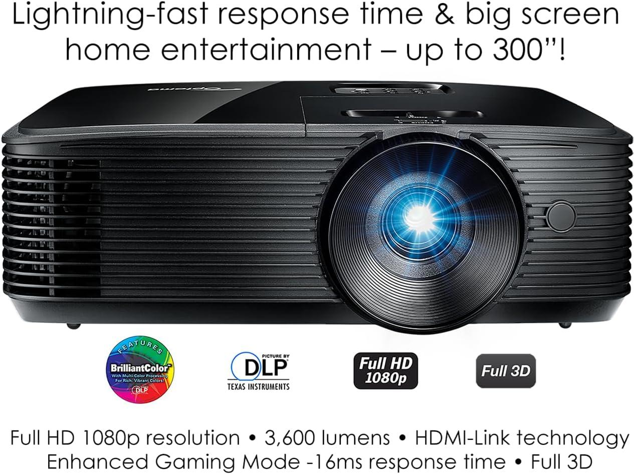 Optoma HD146X Full HD 1080p resolution Gaming and Home Entertainment Projector | 3,600 Lumens for Lights-On Viewing