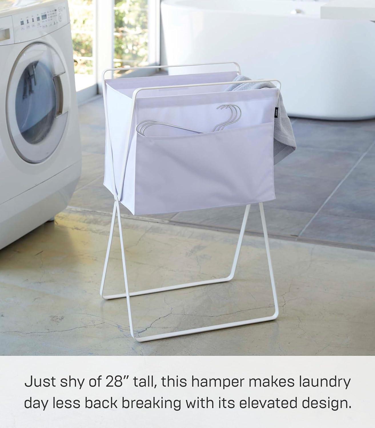 White Collapsible Frame Hamper with Handles