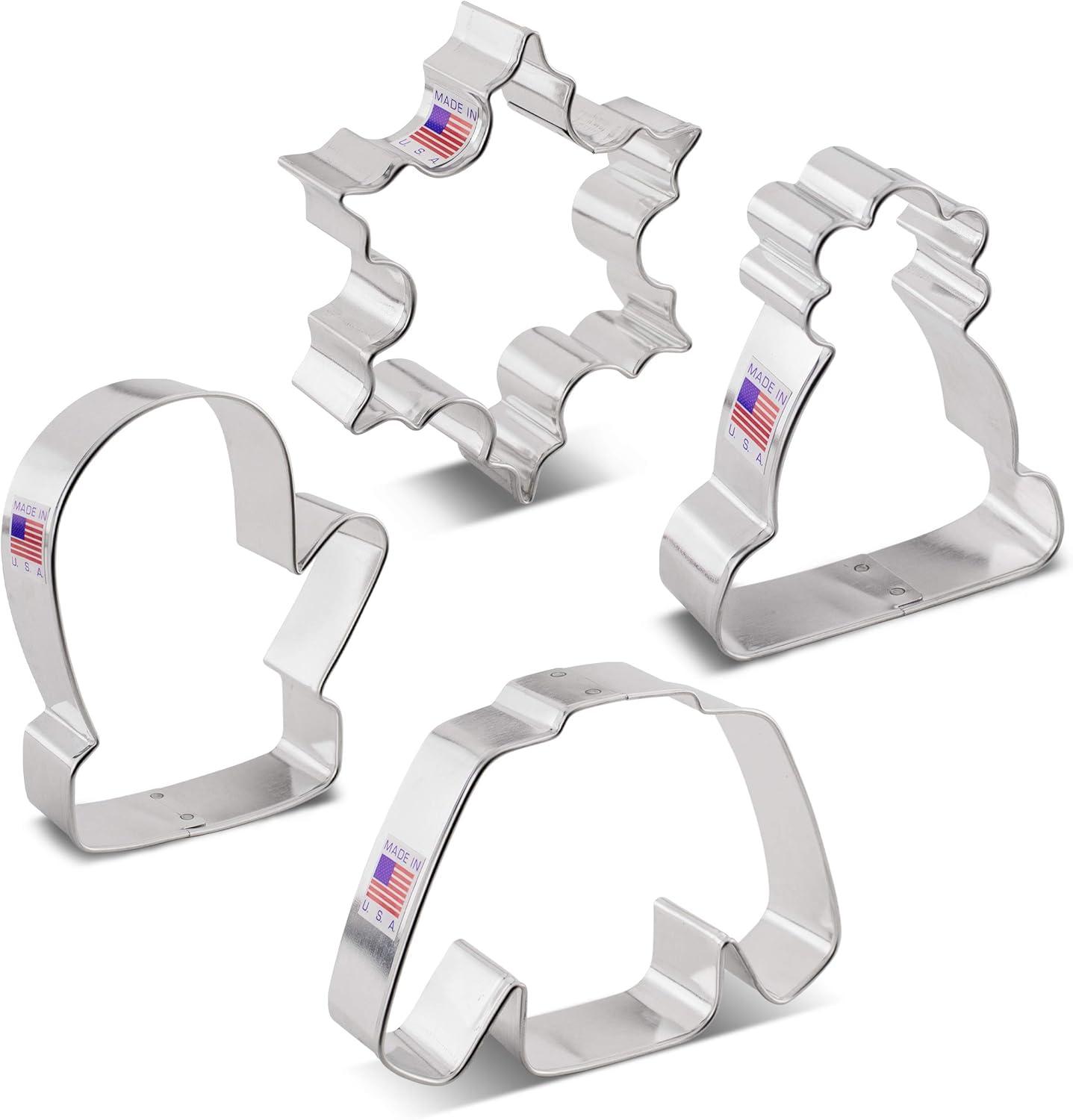 Ann Clark Winter/Christmas Cookie Cutter Set, 4-Piece, Made in USA