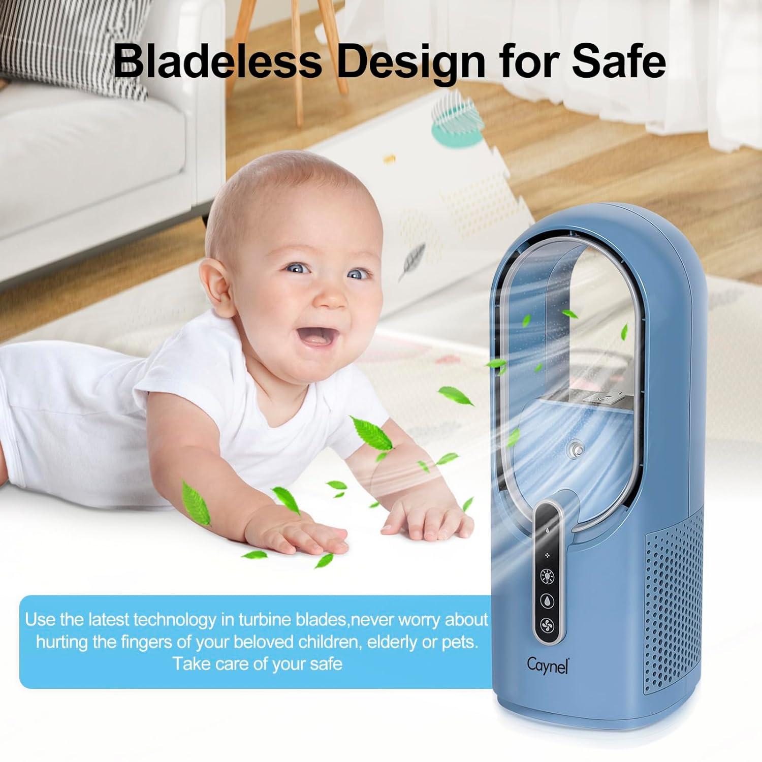 CAYNEL CAYNEL 11.8 Inch Portable Bladeless Desktop Personal Fan