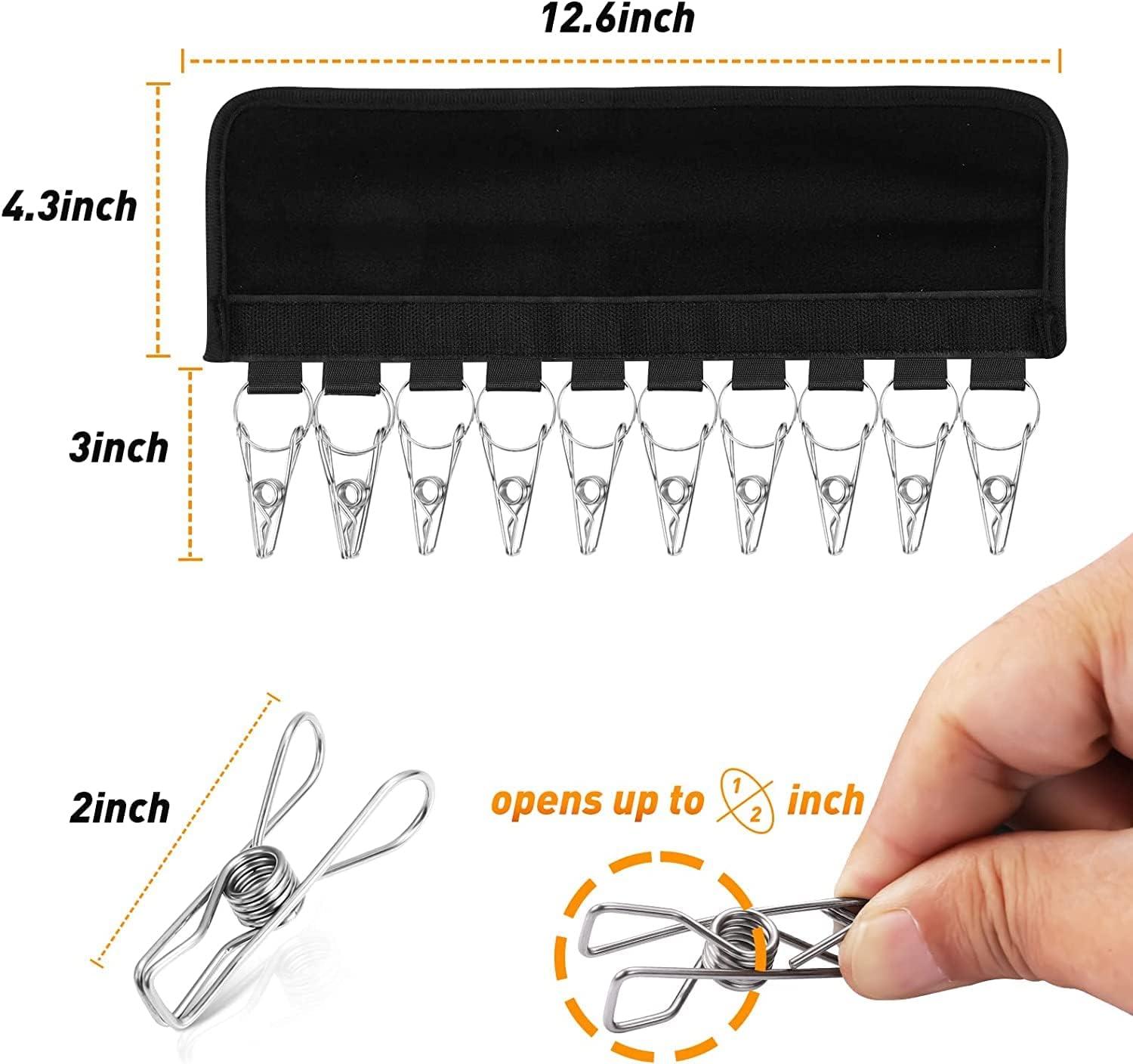 Black Stainless Steel Adjustable Hat Rack with Clips, 2-Pack