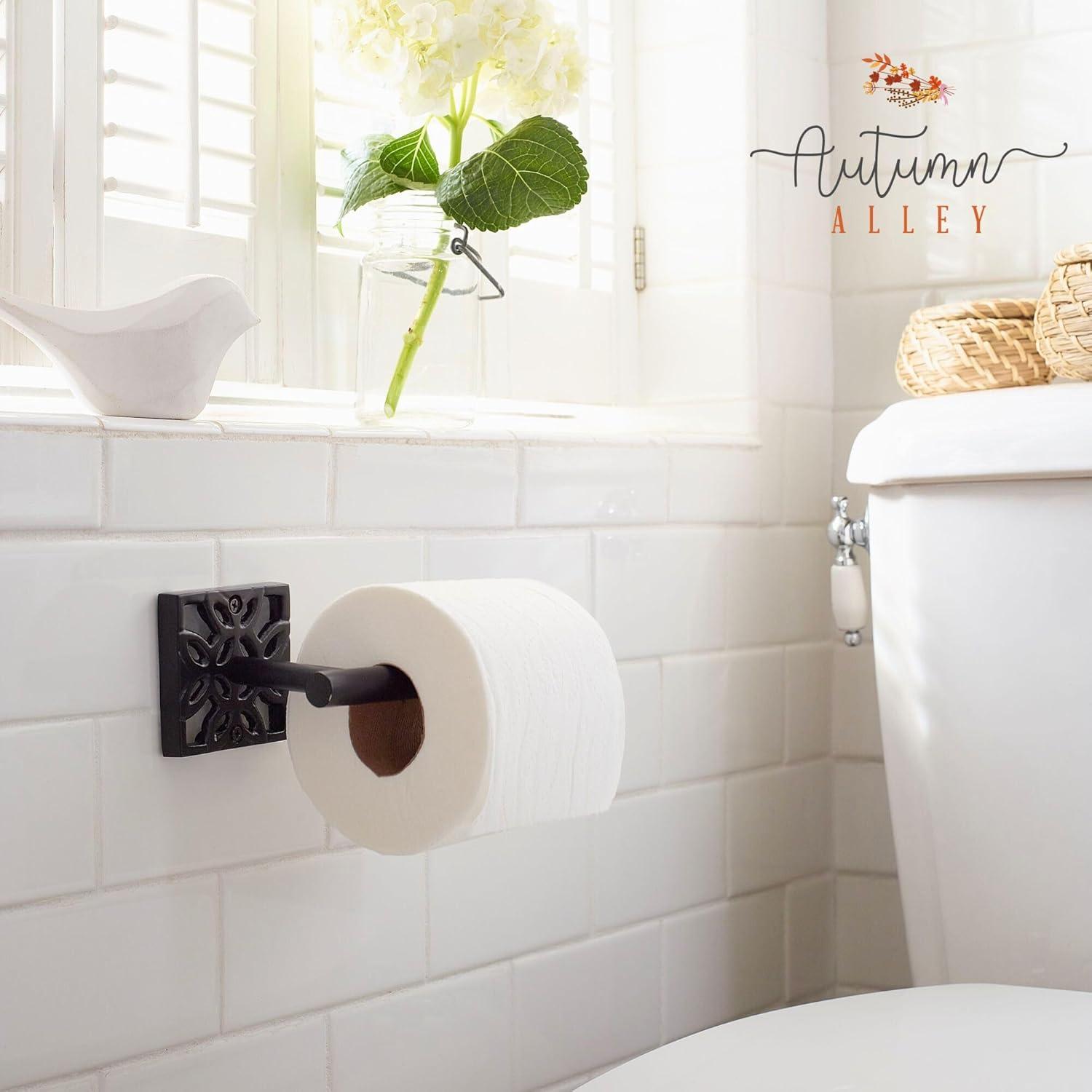 Wall Mount Matte Black Toilet Paper Holder