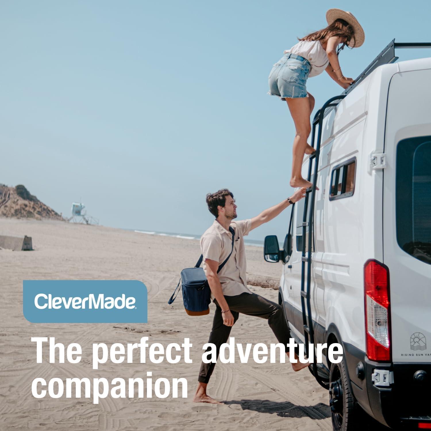 Rebrilliant Collapsible Insulated Cooler Bag – 50 Can Leakproof Soft Cooler For Beach, Travel, Car – Shoulder Strap, Bottle Opener (Ocean)