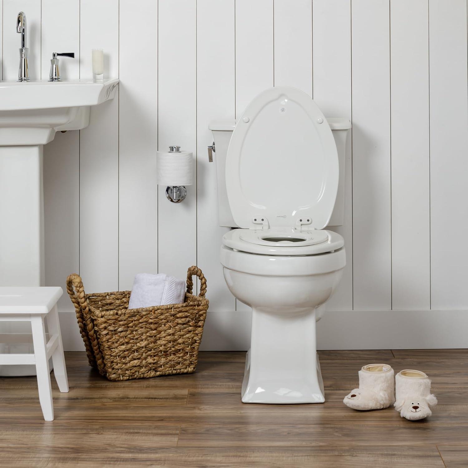 NextStep2 Round Slow Close Toilet Seat with Built-In Potty Training Seat