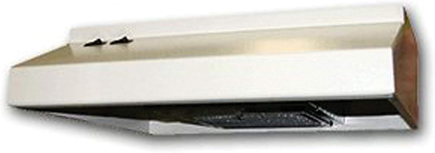 White Powder Coated Wall Mount Range Hood with 2-Speed Motor