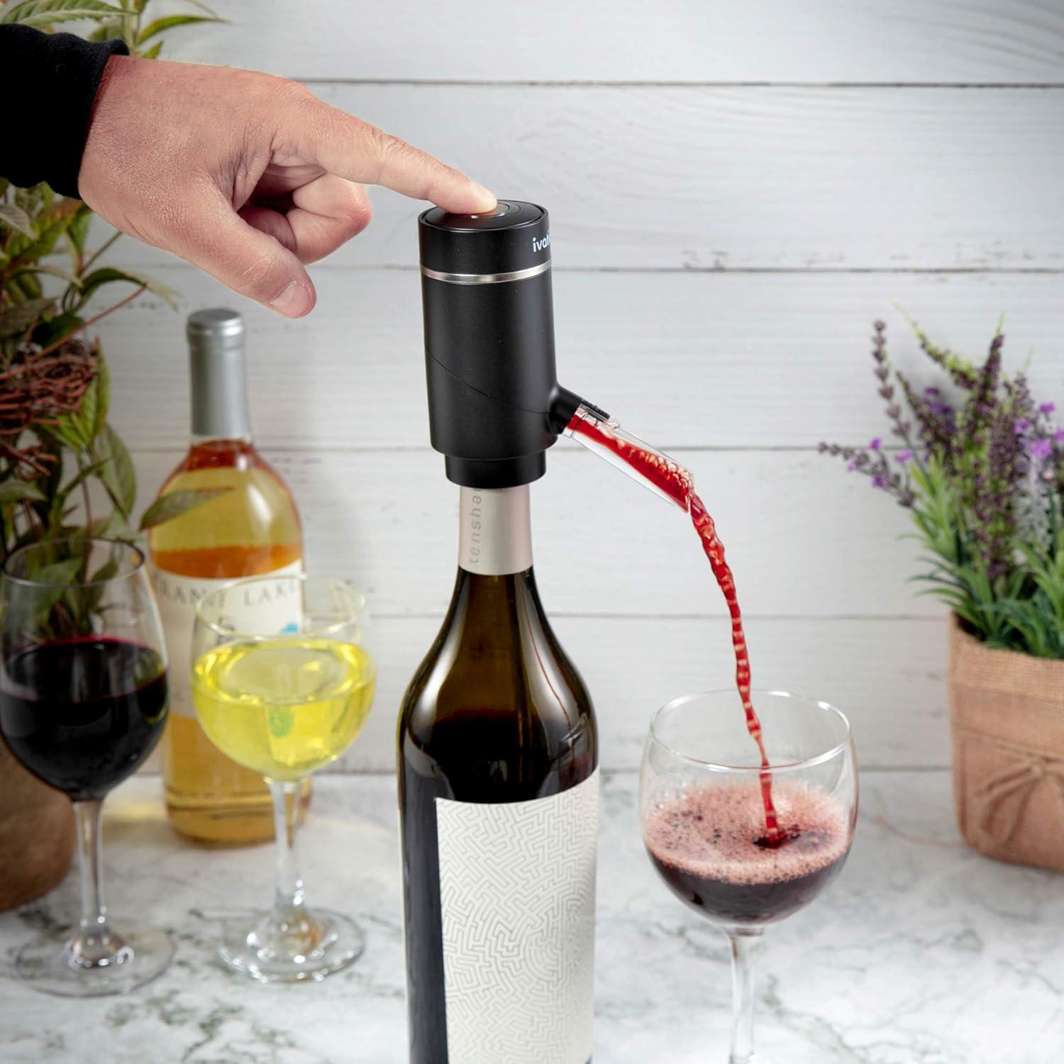 Ivation Wine Aerator Pourer Spout, Electric Wine Dispenser Machine