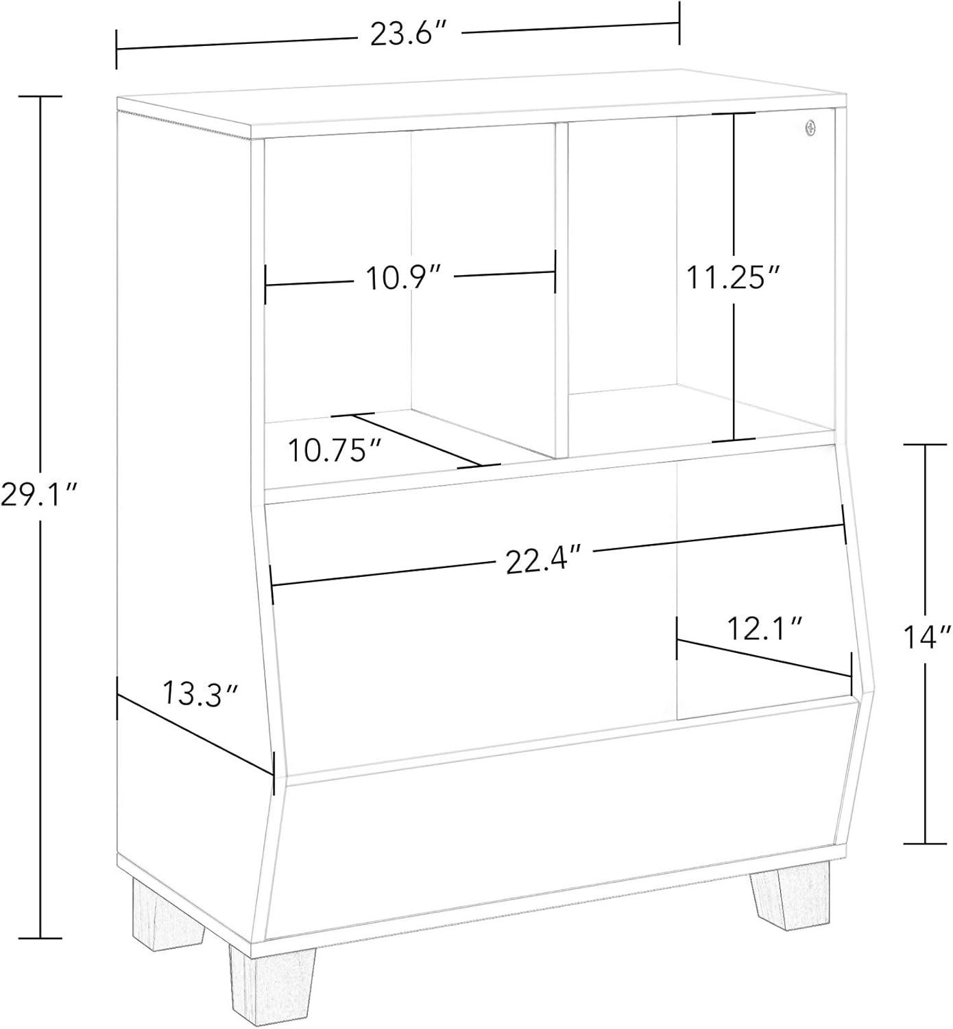 RiverRidge Home RiverRidge Kids Catch-All 24in Toy Storage Organizer with 2 Cubbies and 2 Storage Compartments