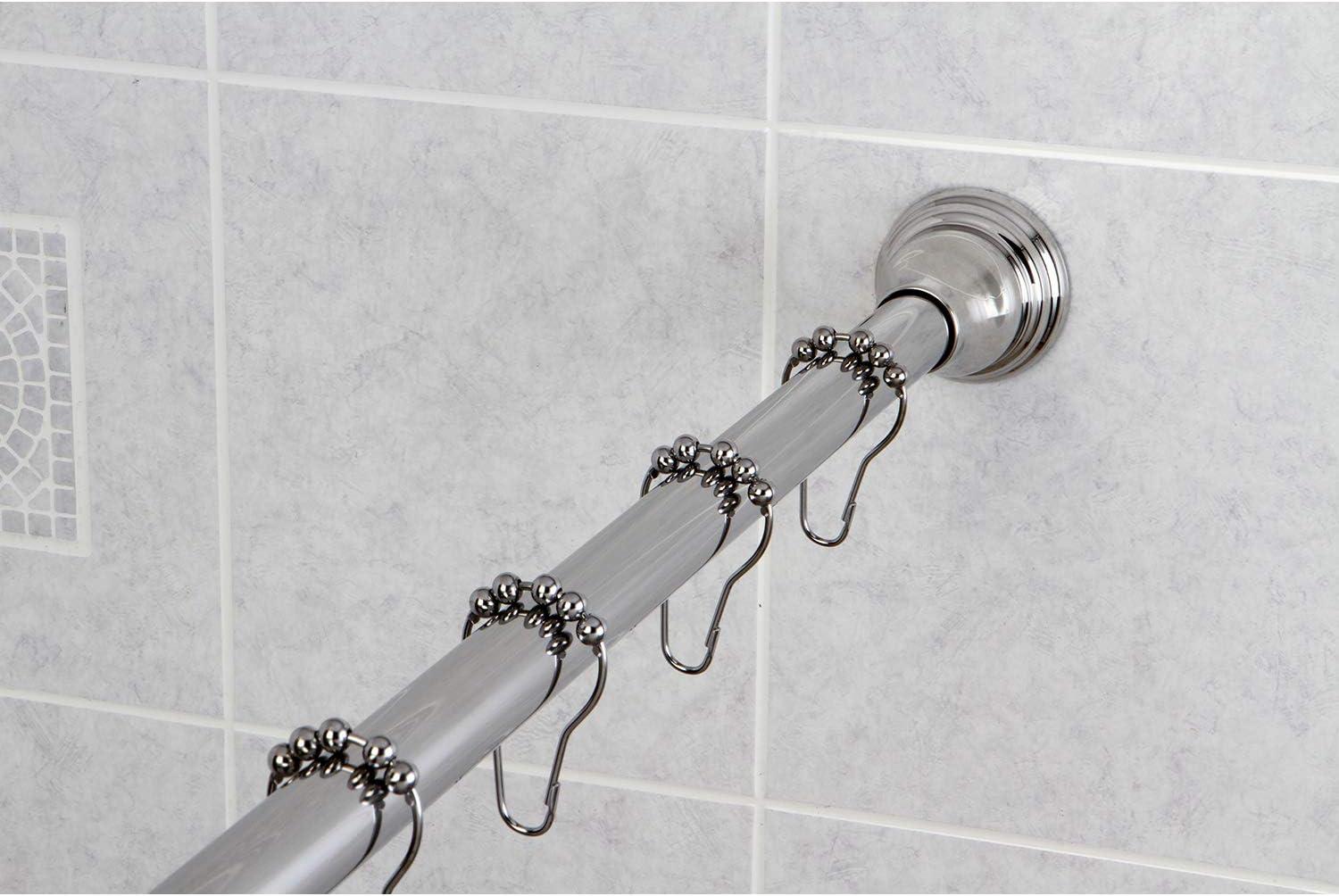 Edenscape Straight Shower Curtain Rod with Shower Curtain Rings, Polished Chrome