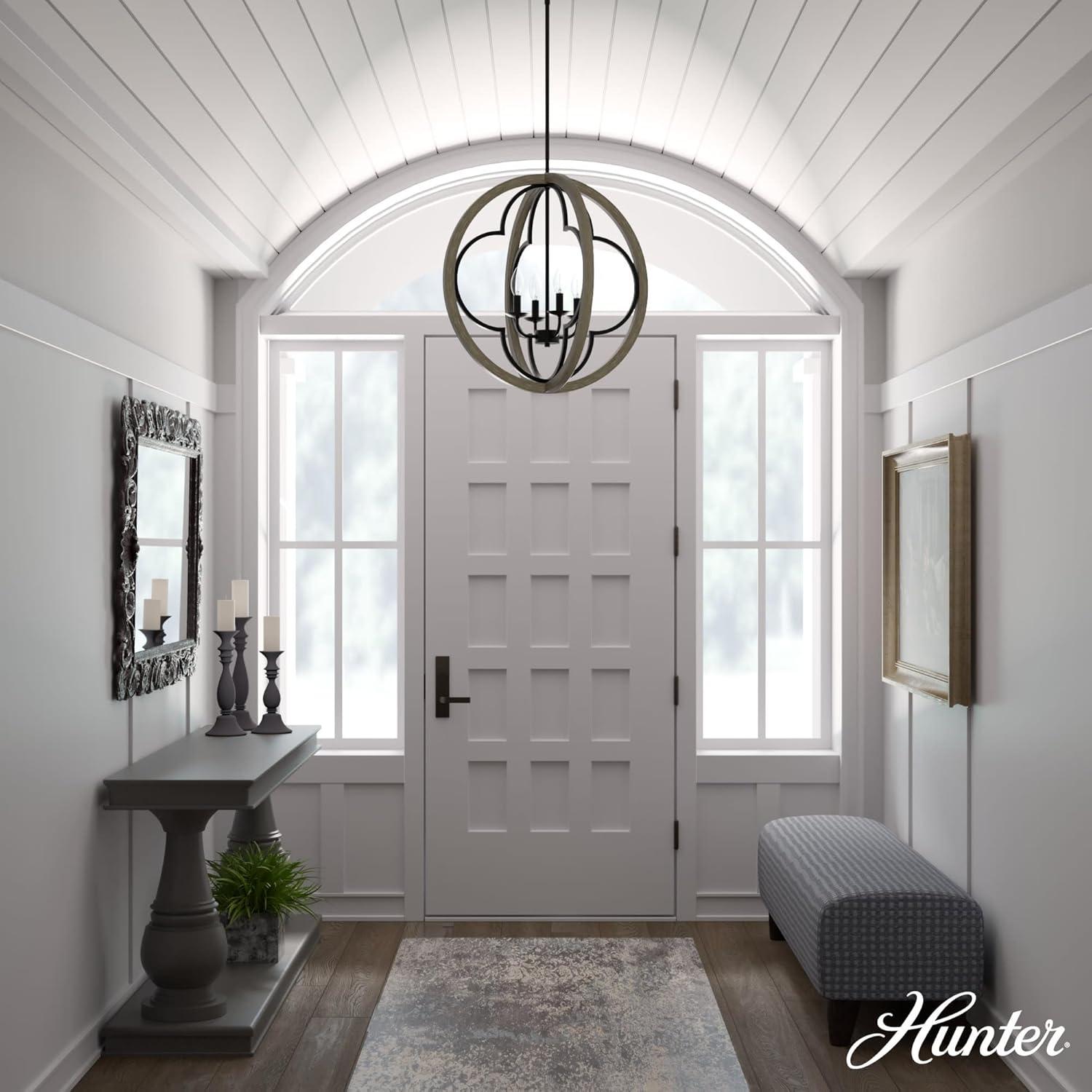 19096-Hunter Fans-Gablecrest 4-Light Pendant in Transitional Style-24 Inches Wide by 24 Inches High-Painted Concrete Finish