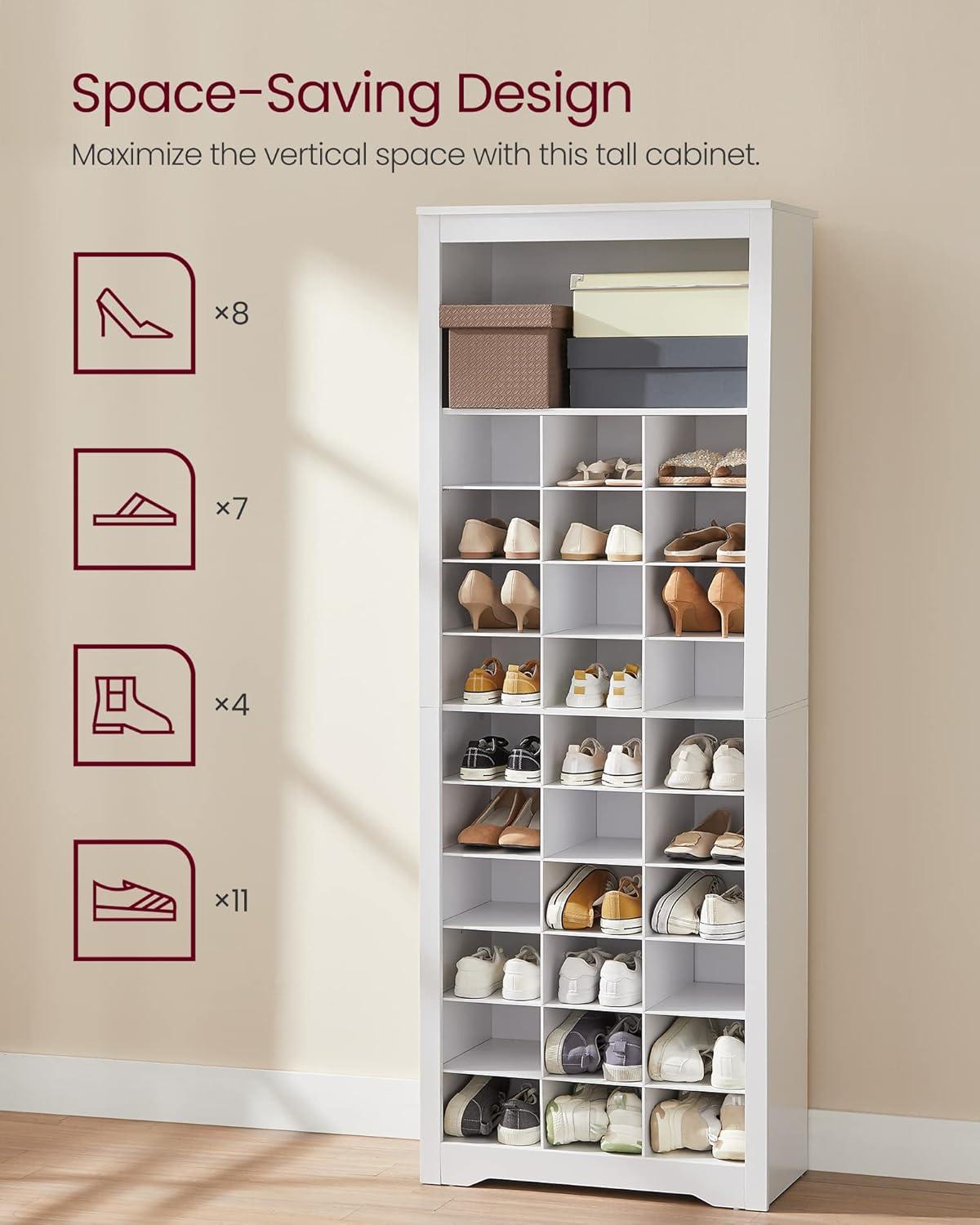 Shoe Storage Cabinet 10 Tier Shoe Rack Organizer Holds Up to 30 Pairs of Shoes for Entryway Bedroom