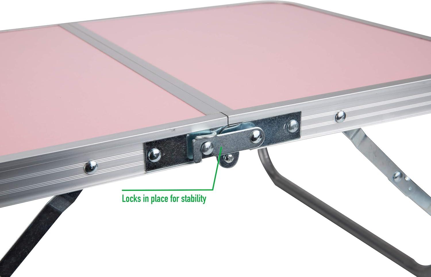 Folding Lap Tray Desk Pink - Mind Reader: Portable Foldable Lap Desk for Laptop & Eating, MDF & Aluminum, No Assembly Required