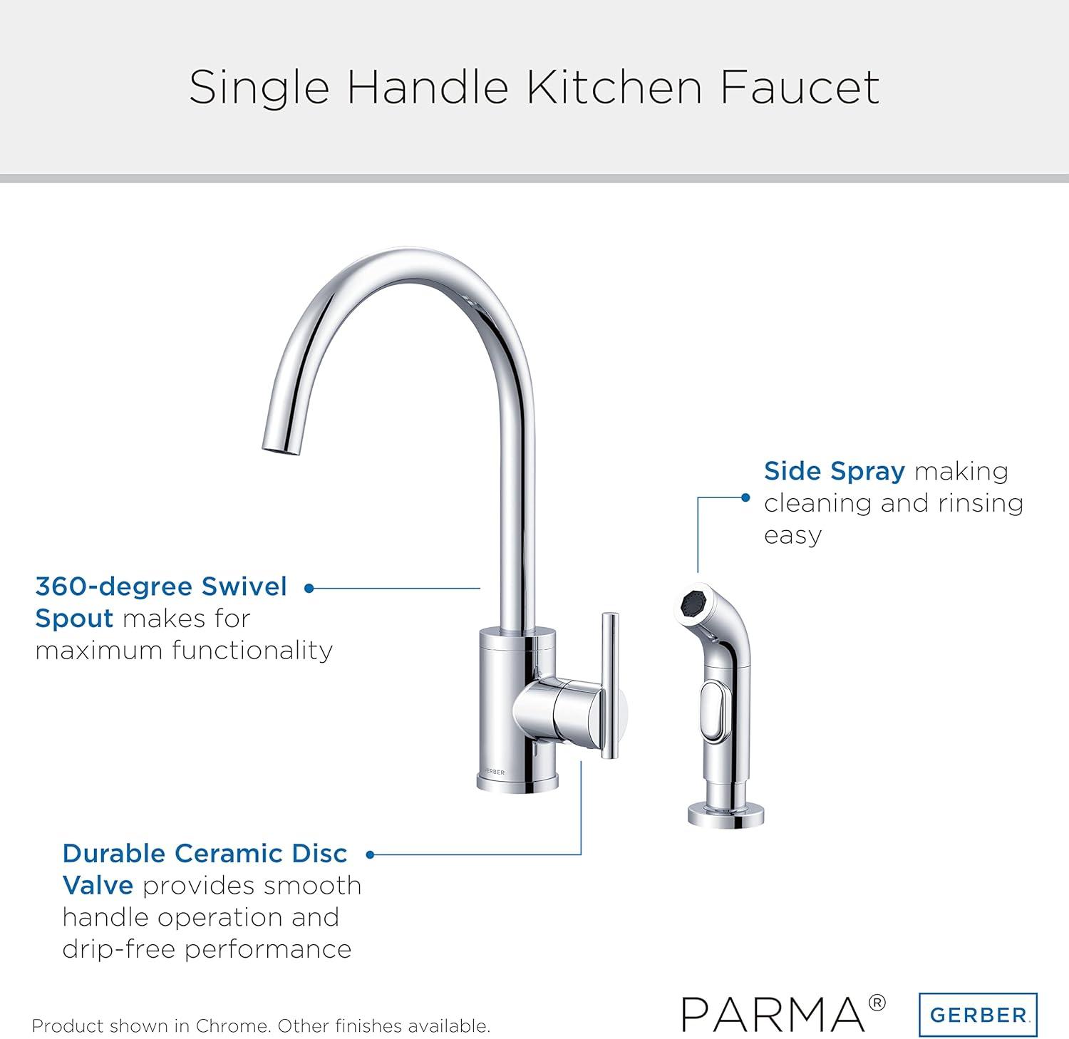 Parma Single Handle Kitchen Faucet with Side Spray