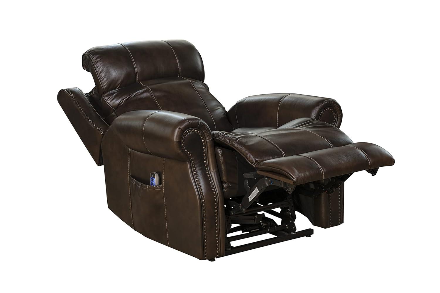Classic Tonya Brown Leather Power Lift Recliner with Dual Motor