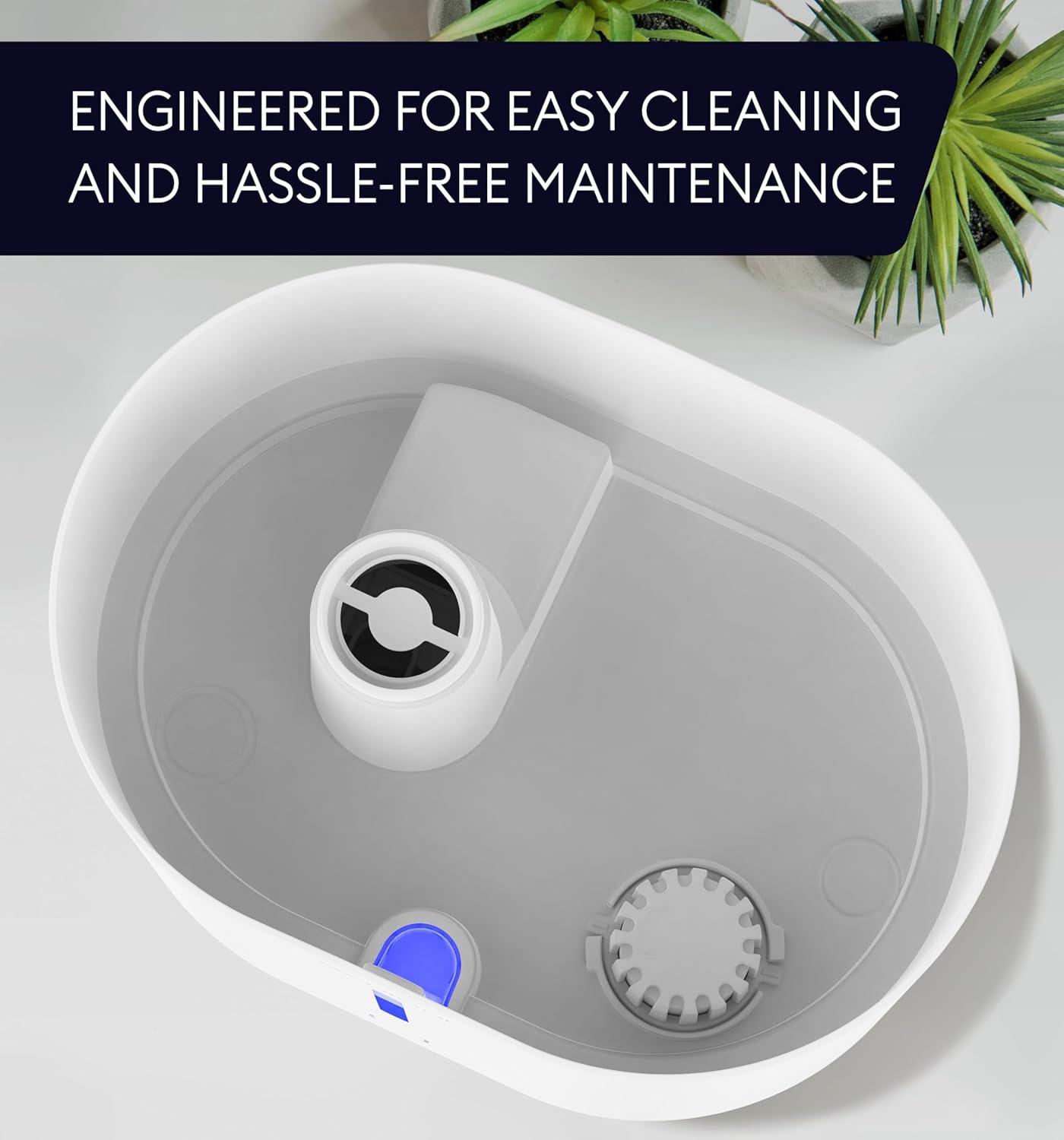 GENIANI Ultrasonic Cool Mist Humidifier for Bedroom, Large Rooms, Home, 4L - Easy Fill & Clean Humidifier for Plants w/Auto Shut-off, 40H Runtime - Quiet, Top Fill Air Humidifier