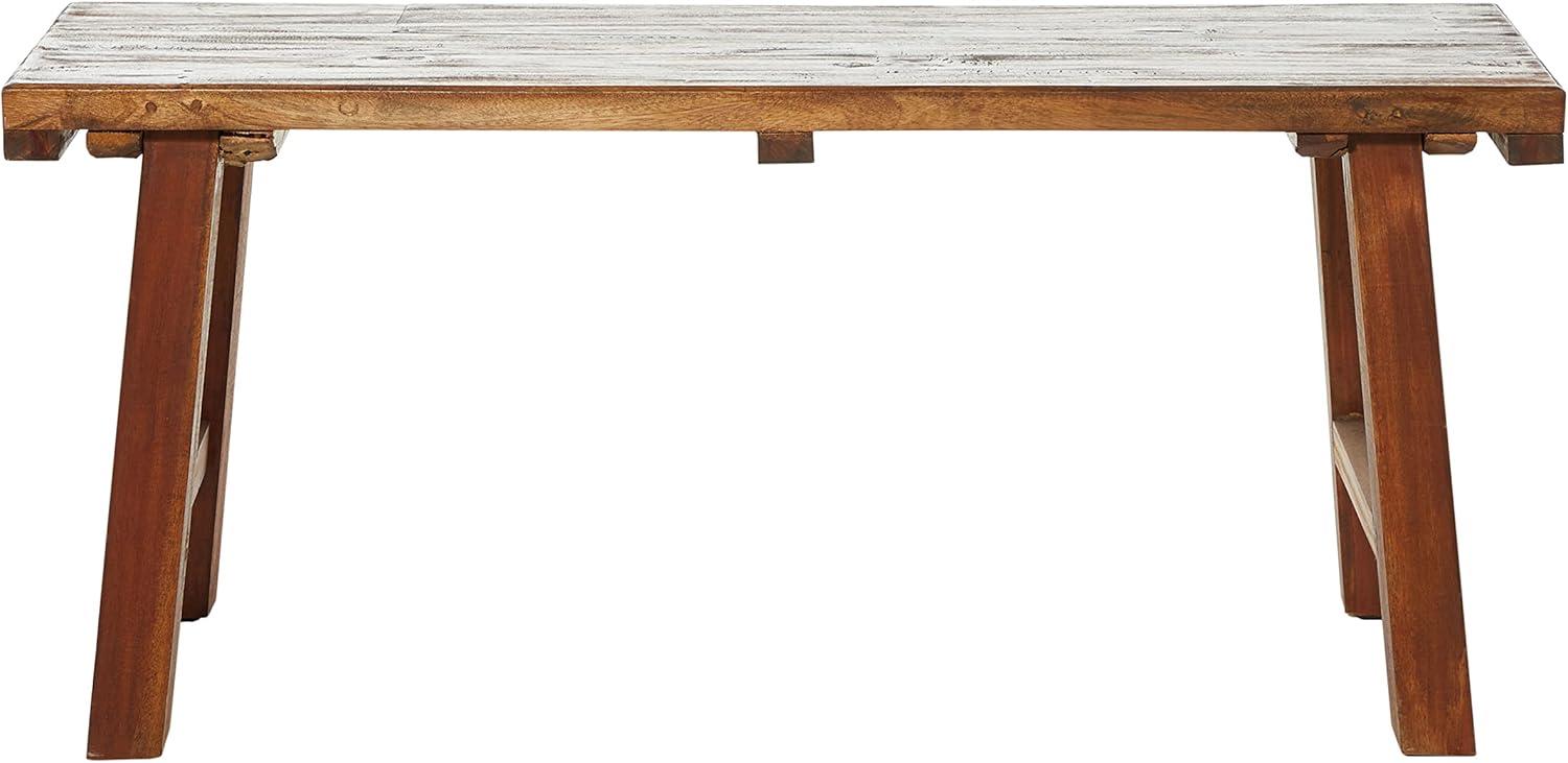 Croll Brown Wood Handmade Natural Bench 44" x 14" x 19"