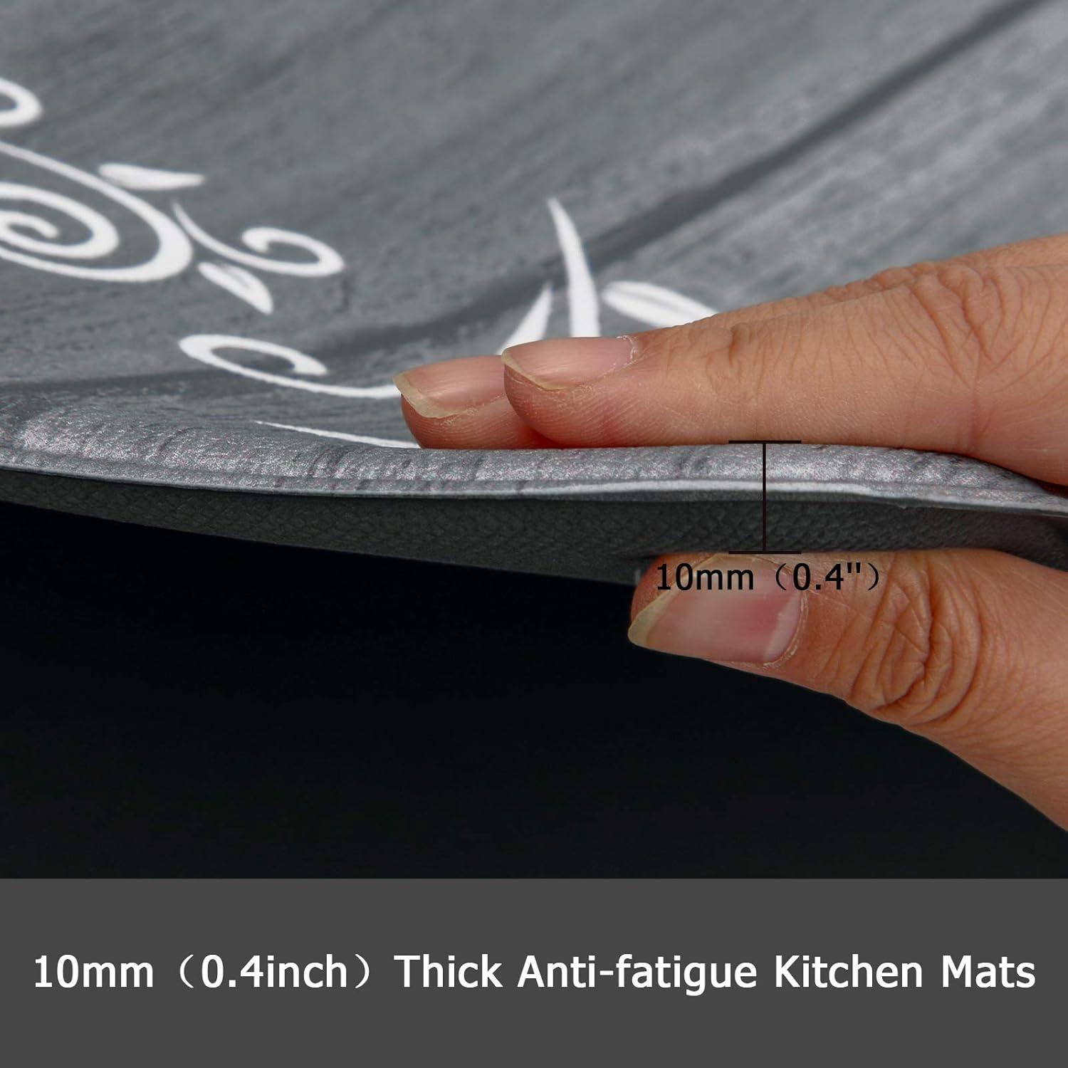 Rosalind Wheeler The Anti Fatigue Kitchen Mat Set of 2 Non Slip Cushioned Kitchen Mats for Floor Waterproof Farmhouse Kitchen Rugs and Mats Set Comfort Standing Desk Mat Carpet