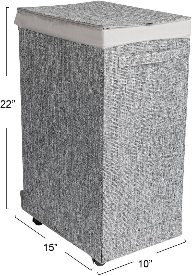 Household Essentials Rolling Laundry Hamper with Handles