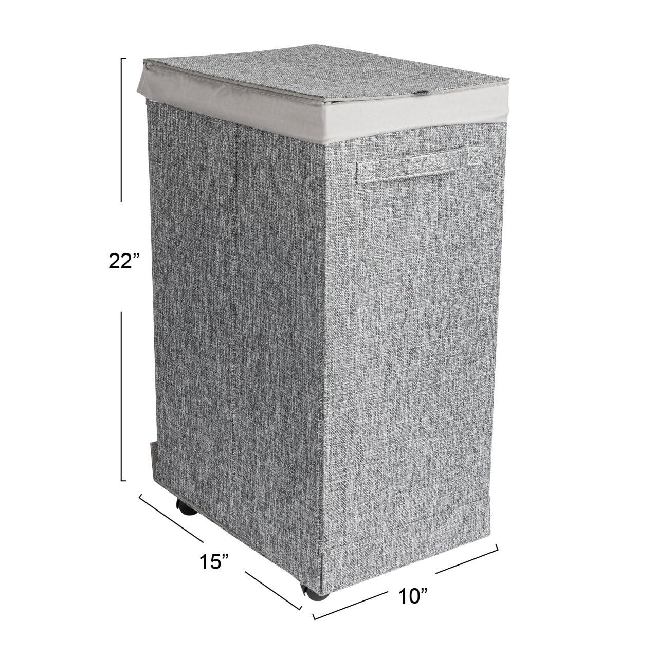 Household Essentials Rolling Laundry Hamper with Handles