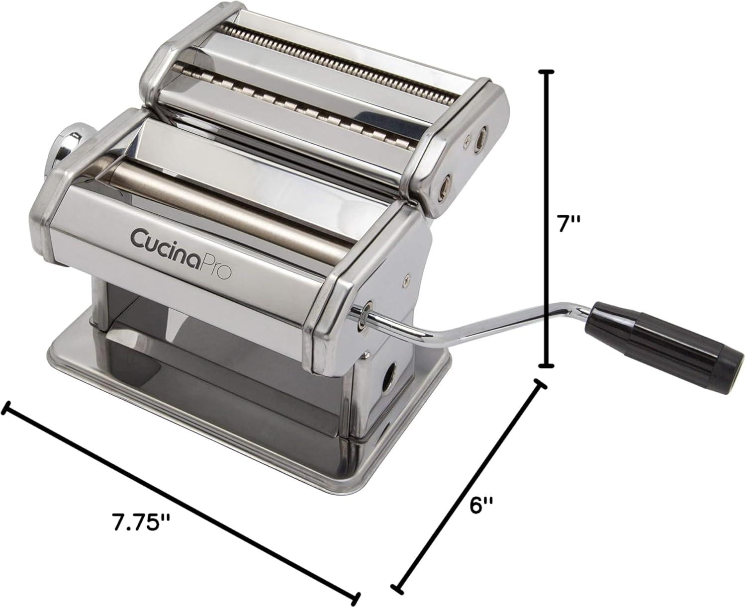 Heavy Duty Chrome Steel Pasta Maker with Attachments